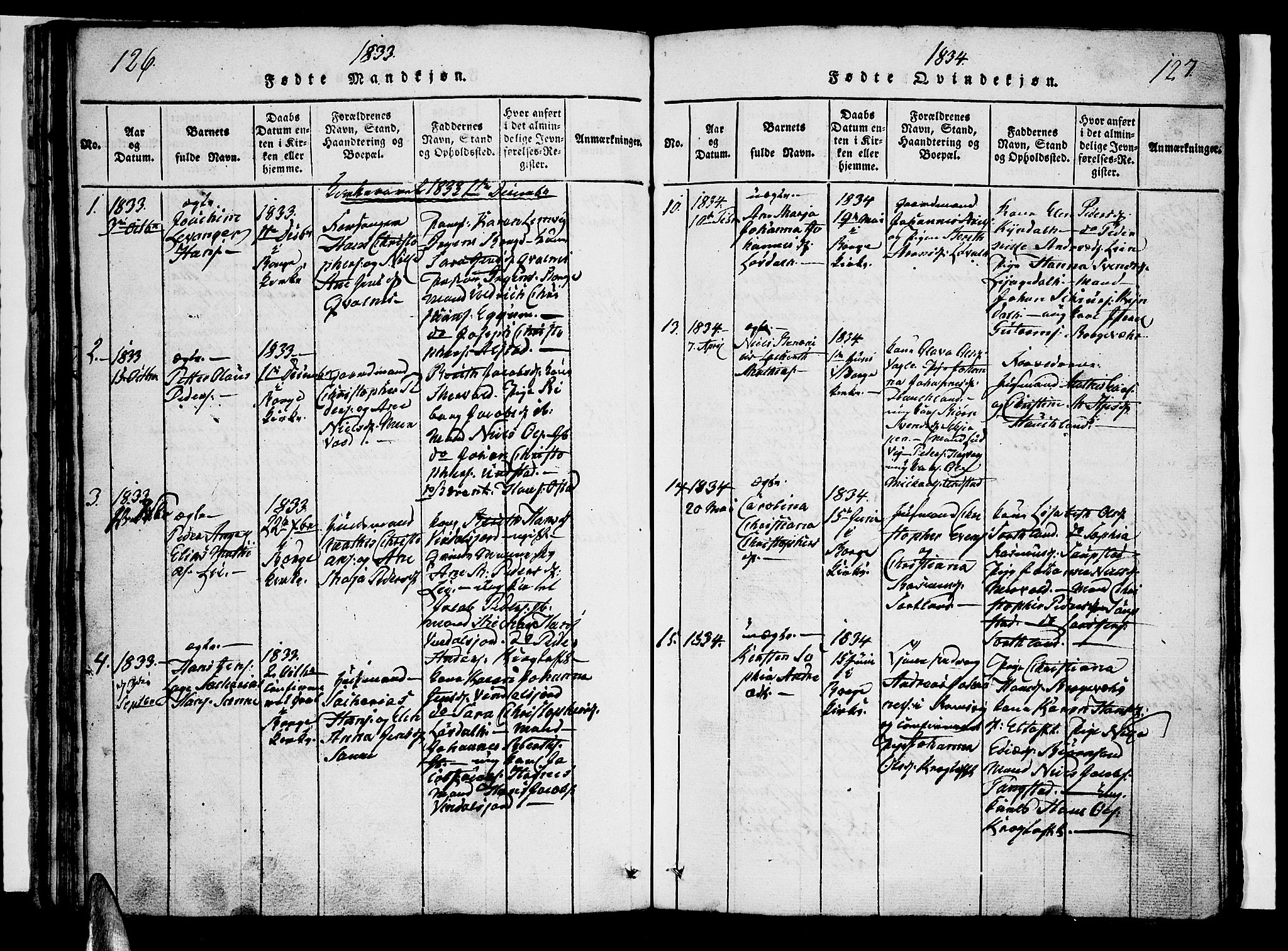 Ministerialprotokoller, klokkerbøker og fødselsregistre - Nordland, AV/SAT-A-1459/880/L1130: Ministerialbok nr. 880A04, 1821-1843, s. 126-127