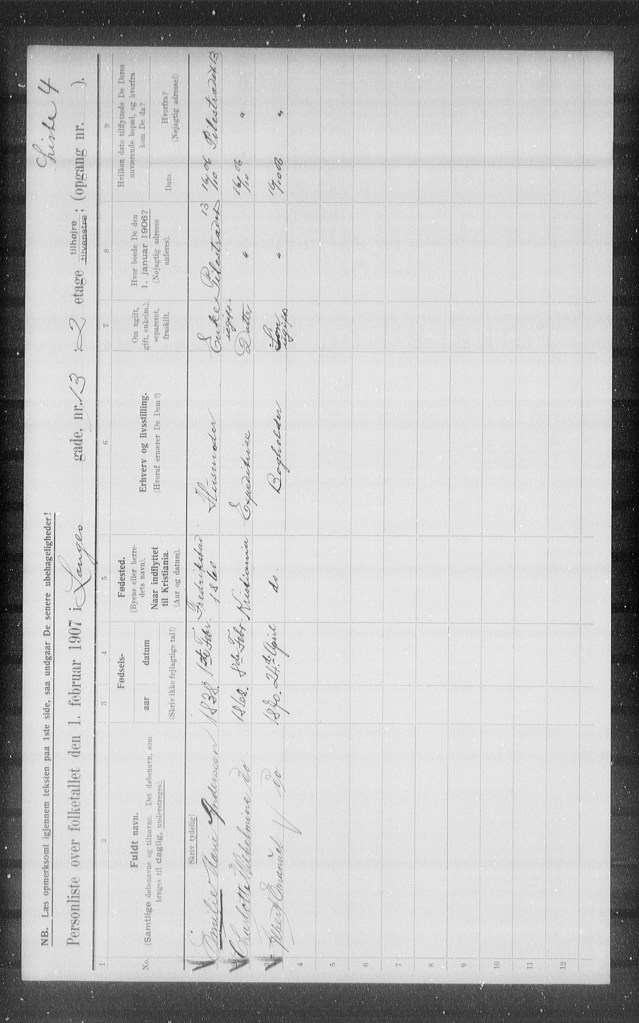 OBA, Kommunal folketelling 1.2.1907 for Kristiania kjøpstad, 1907, s. 28795