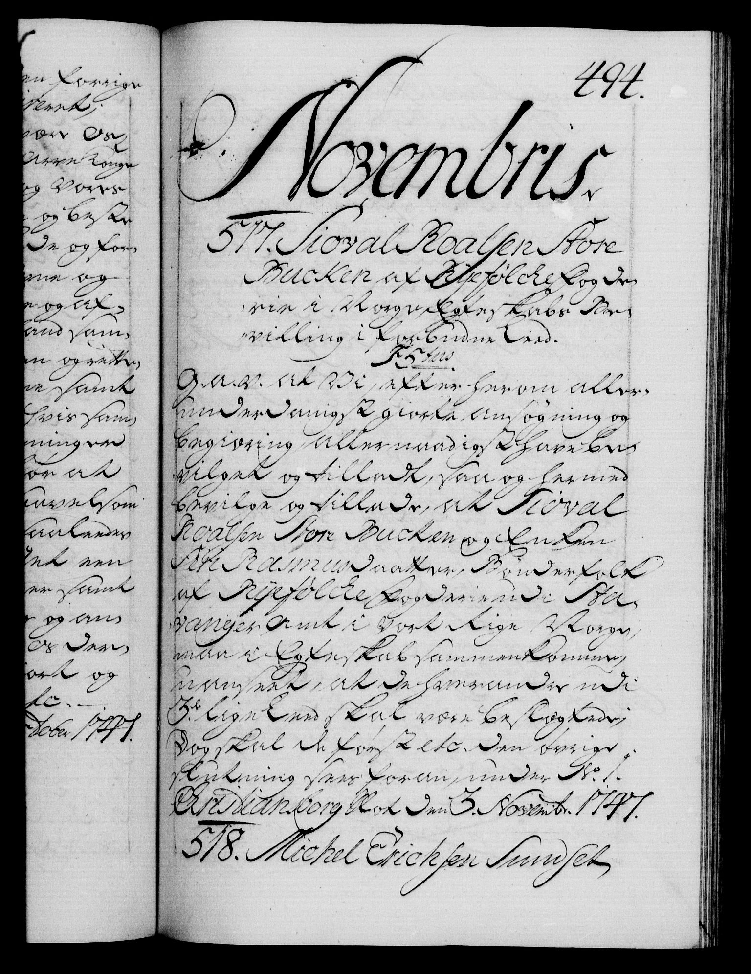 Danske Kanselli 1572-1799, RA/EA-3023/F/Fc/Fca/Fcaa/L0035: Norske registre, 1746-1748, s. 494a