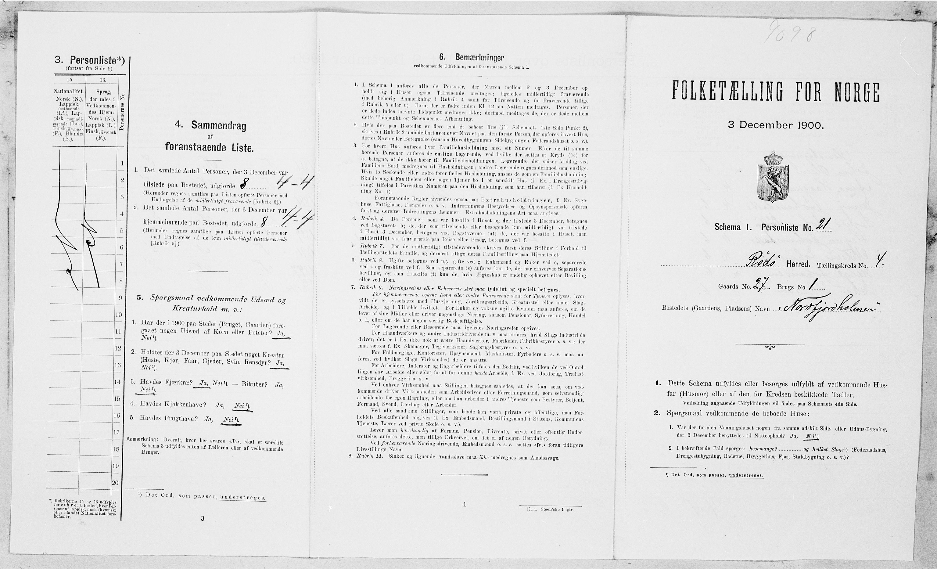 SAT, Folketelling 1900 for 1836 Rødøy herred, 1900, s. 428