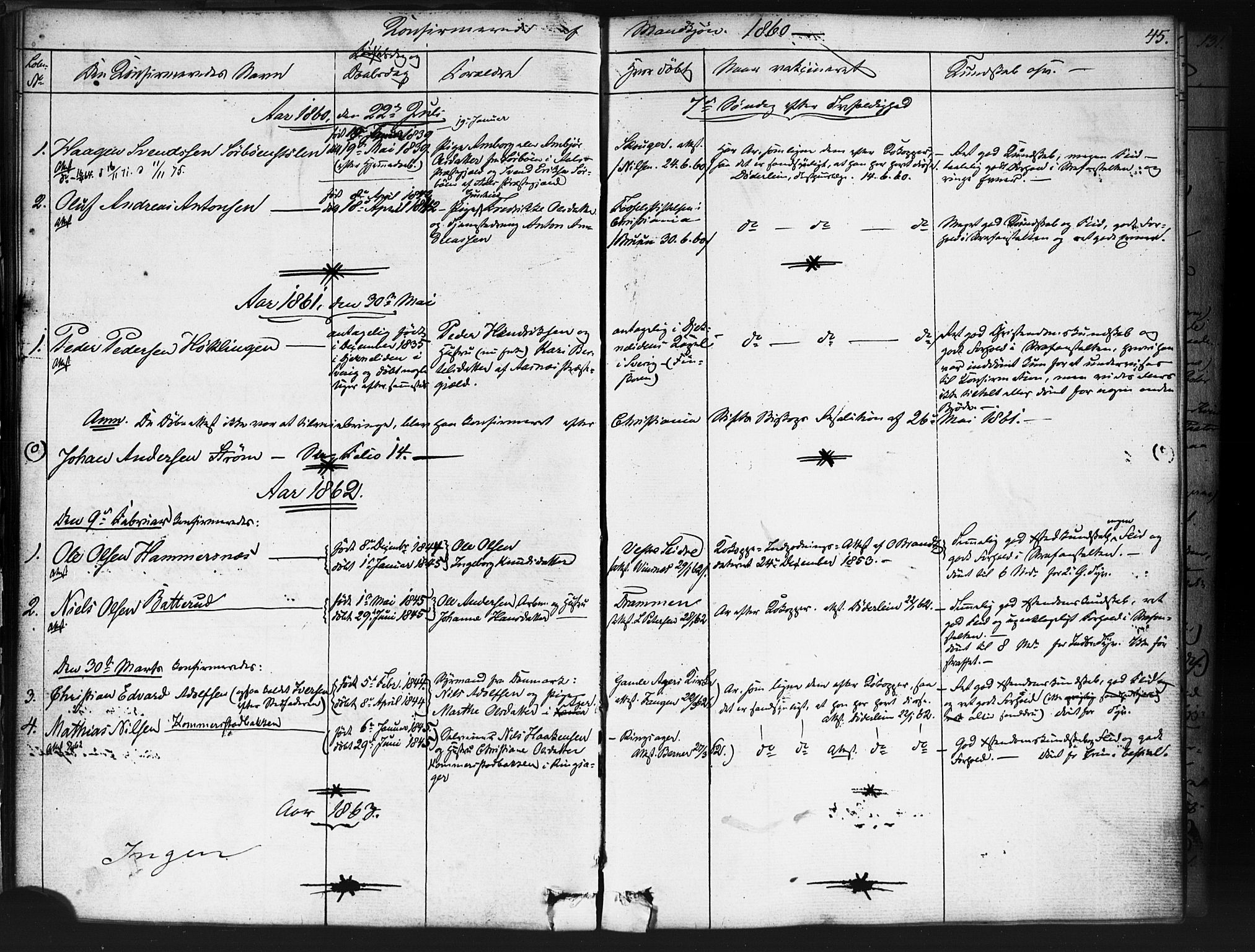 Kristiania tukthusprest Kirkebøker, SAO/A-10881/F/Fa/L0003: Ministerialbok nr. 3, 1831-1865, s. 45
