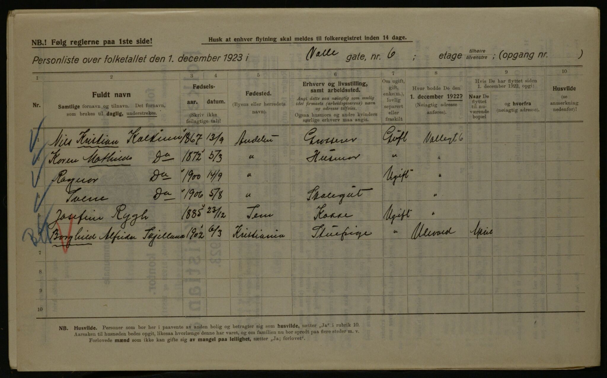 OBA, Kommunal folketelling 1.12.1923 for Kristiania, 1923, s. 134669