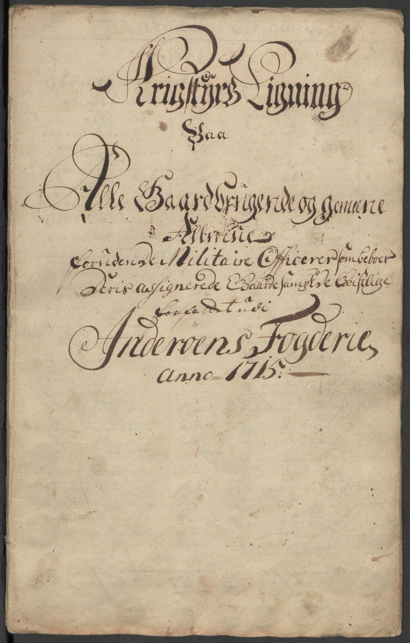 Rentekammeret inntil 1814, Reviderte regnskaper, Fogderegnskap, RA/EA-4092/R63/L4323: Fogderegnskap Inderøy, 1715, s. 192
