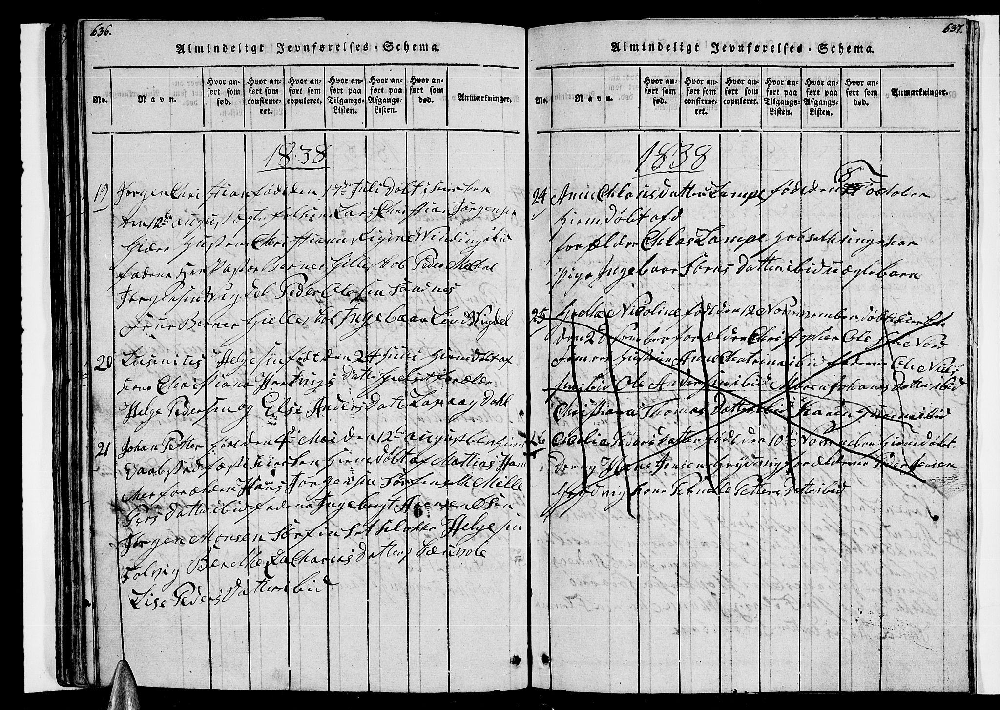 Ministerialprotokoller, klokkerbøker og fødselsregistre - Nordland, AV/SAT-A-1459/805/L0105: Klokkerbok nr. 805C01, 1820-1839, s. 636-637