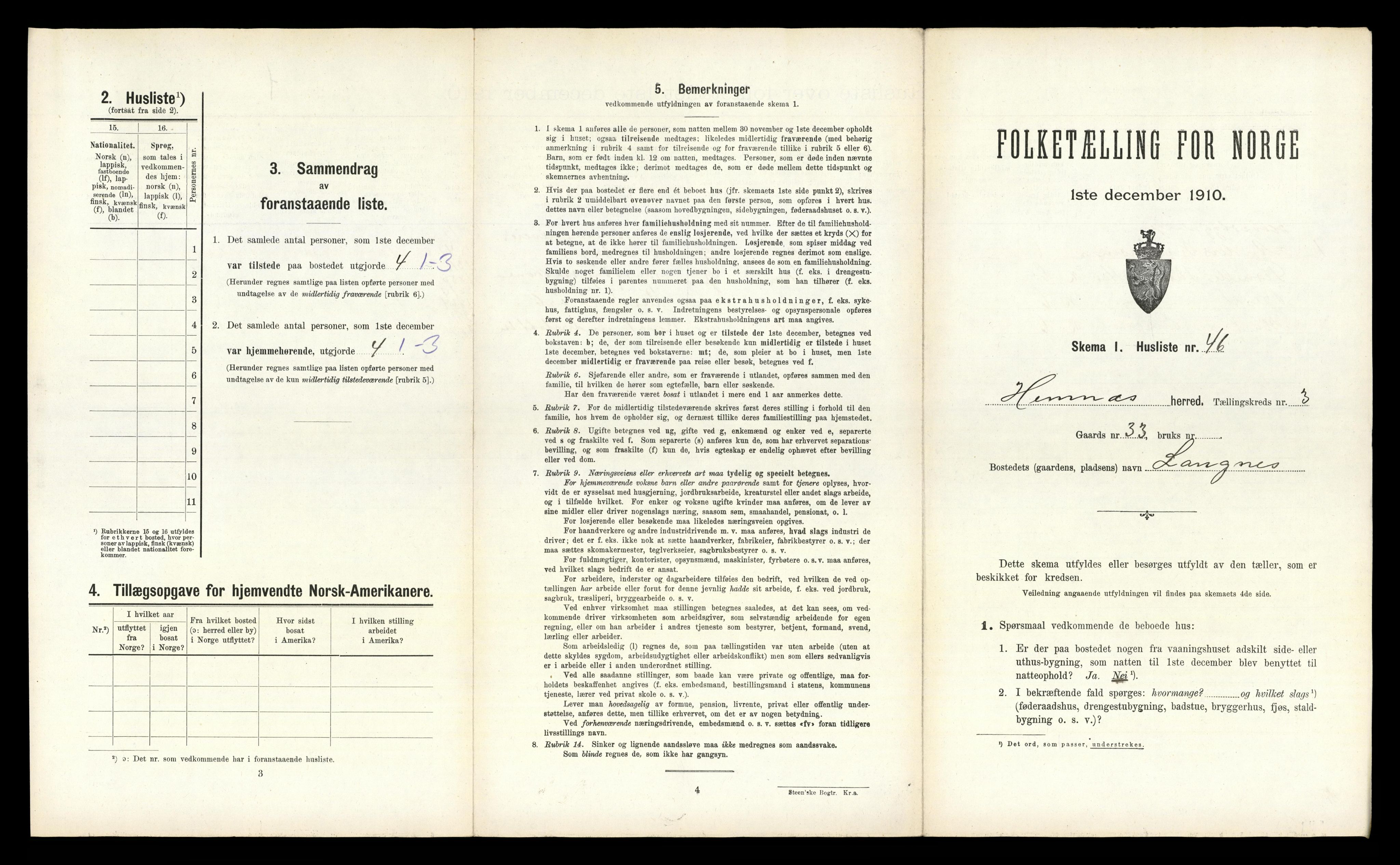 RA, Folketelling 1910 for 1832 Hemnes herred, 1910, s. 966