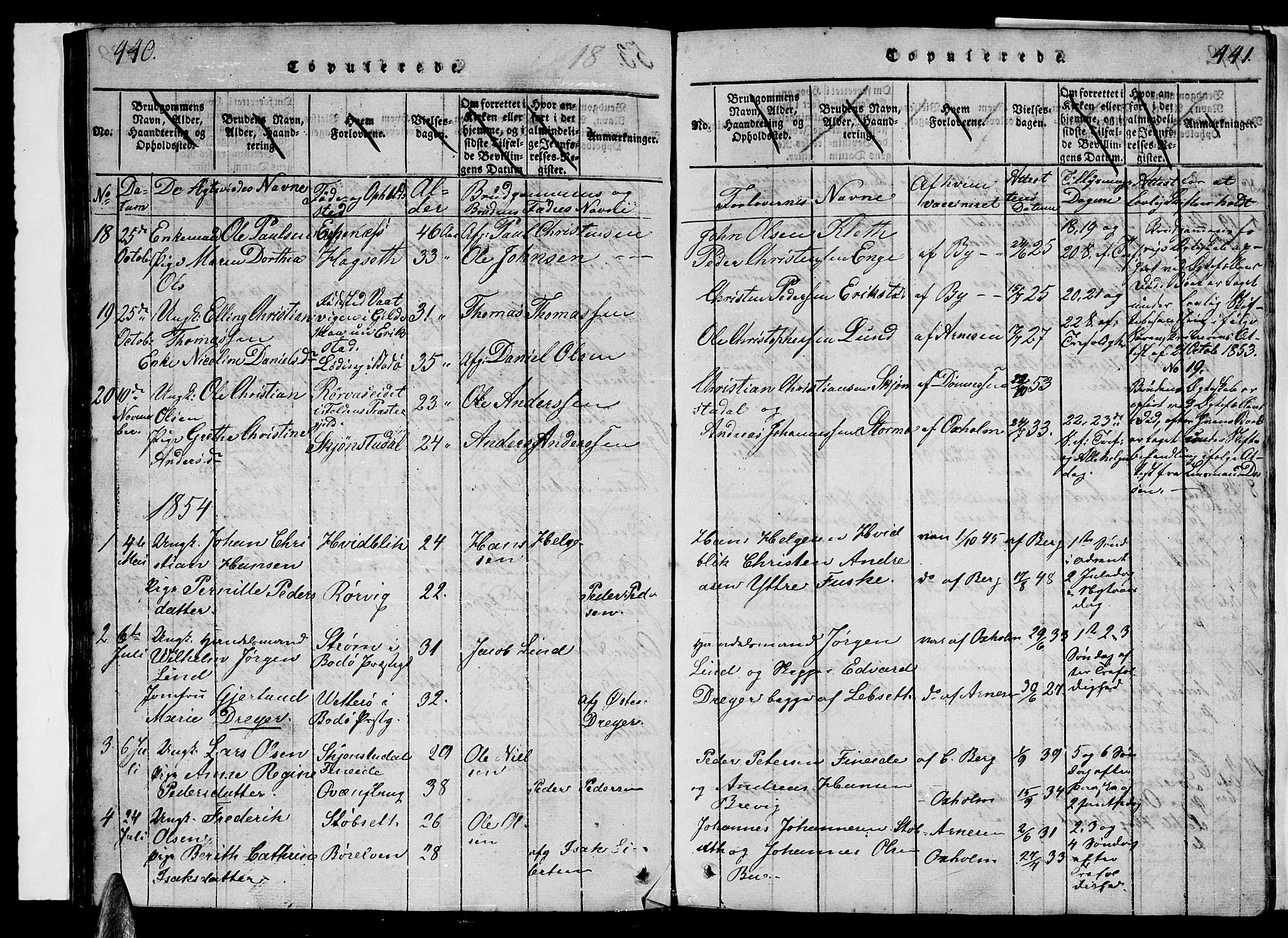 Ministerialprotokoller, klokkerbøker og fødselsregistre - Nordland, AV/SAT-A-1459/852/L0752: Klokkerbok nr. 852C03, 1840-1855, s. 440-441