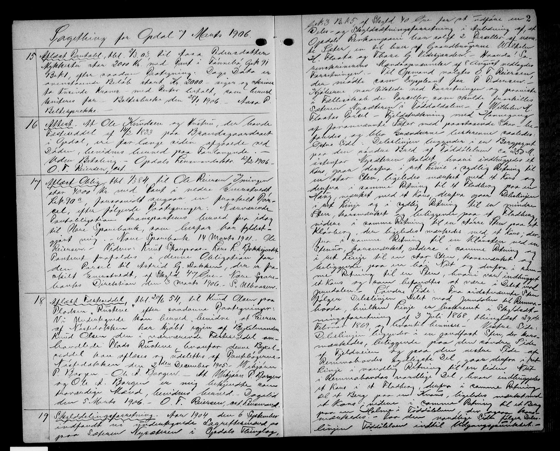 Numedal og Sandsvær sorenskriveri, AV/SAKO-A-128/G/Ga/Gaa/L0031: Pantebok nr. I 31, 1906-1908, s. 2