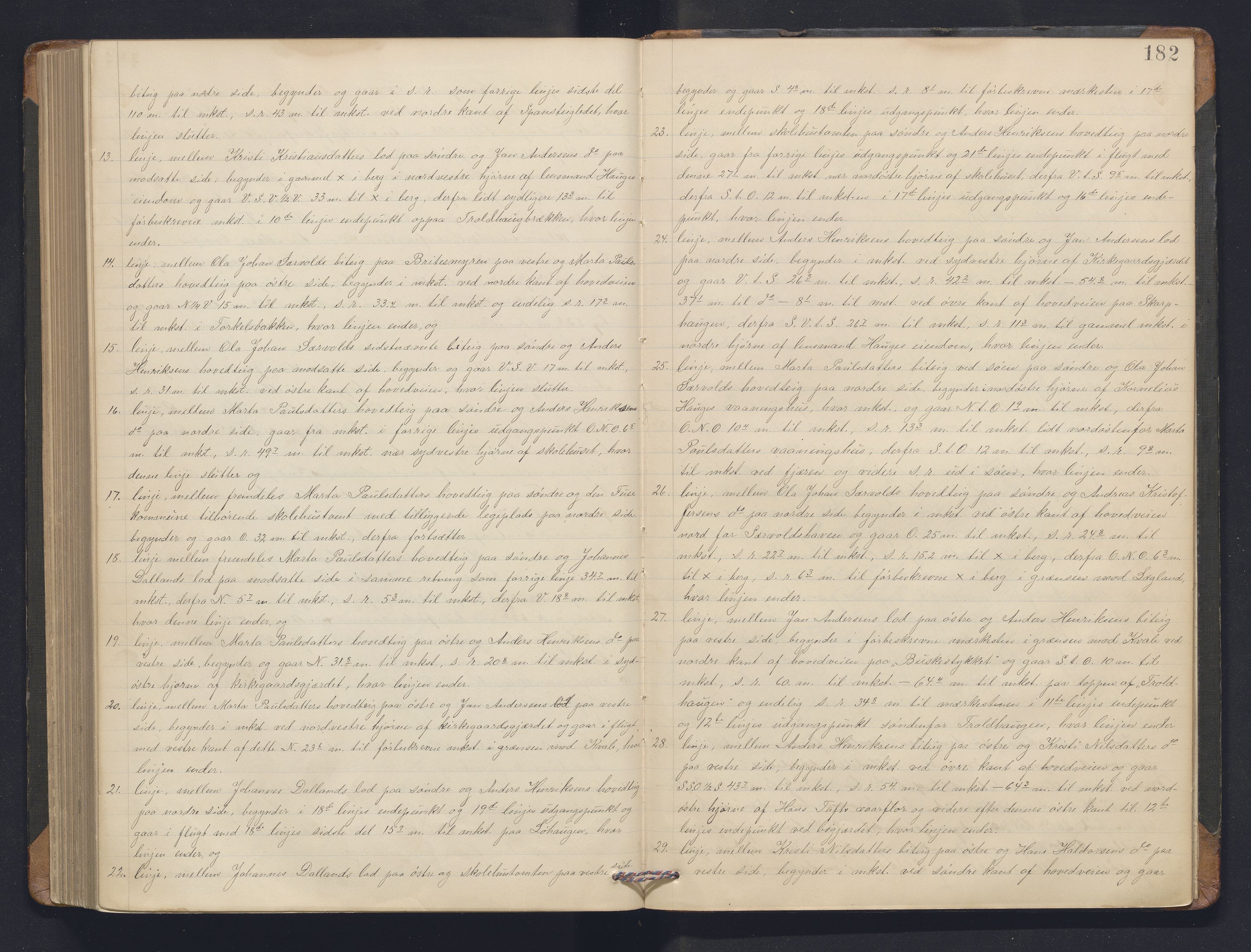 Hordaland jordskiftedøme - VII Indre Sunnhordland jordskiftedistrikt, AV/SAB-A-7401/A/Ad/L0001: Overjordskifte, 1896-1901, s. 182