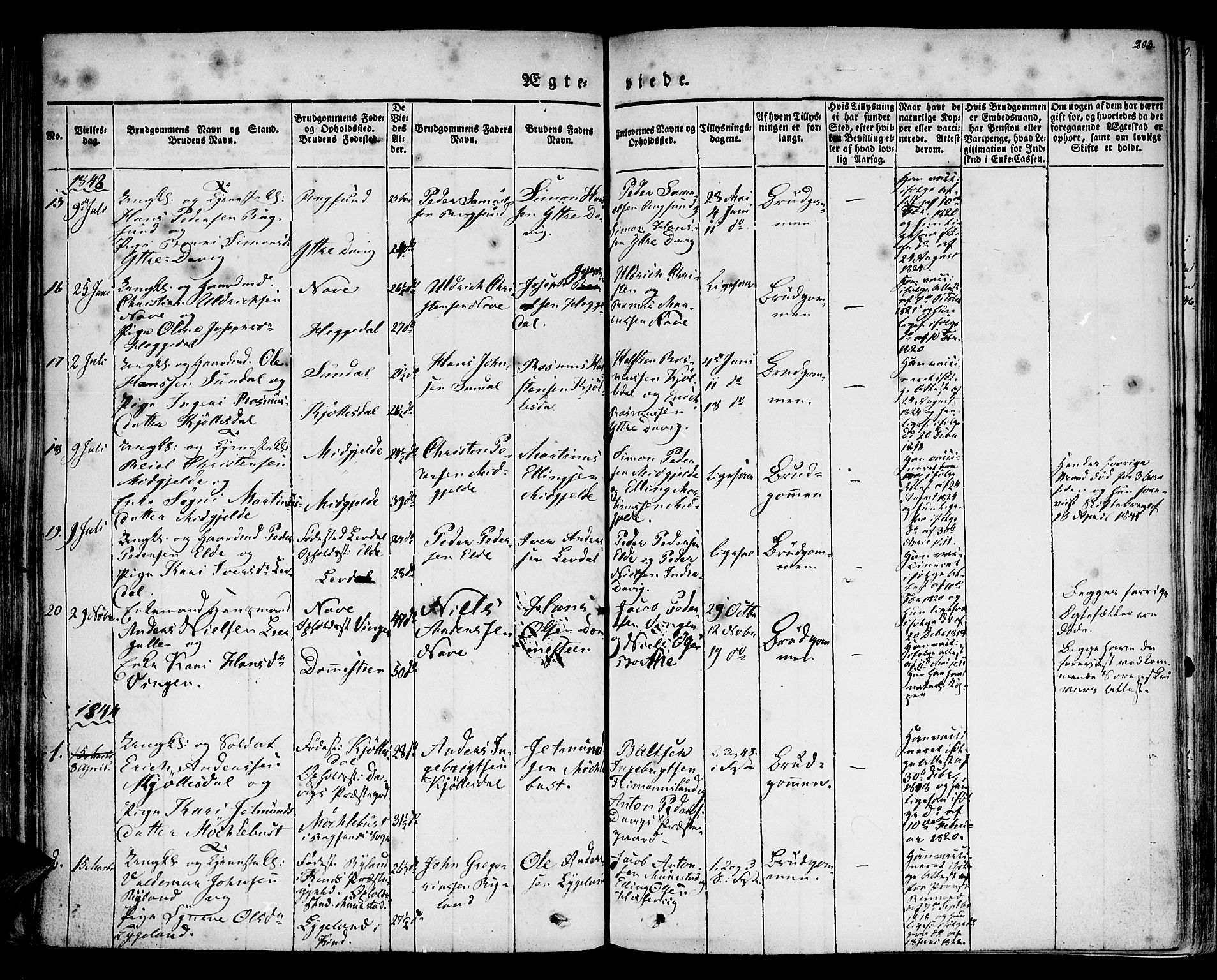 Davik sokneprestembete, AV/SAB-A-79701/H/Haa/Haaa/L0004: Ministerialbok nr. A 4, 1830-1849, s. 203