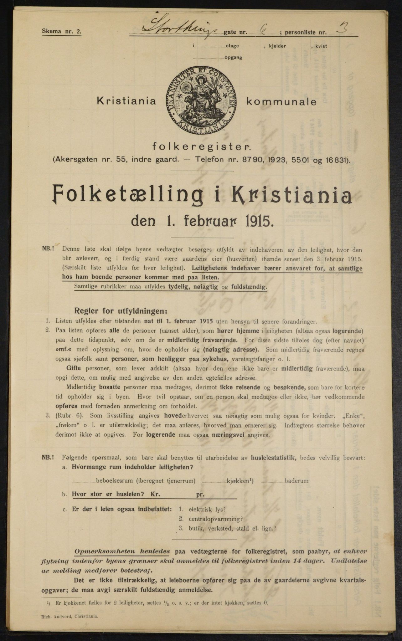 OBA, Kommunal folketelling 1.2.1915 for Kristiania, 1915, s. 103683