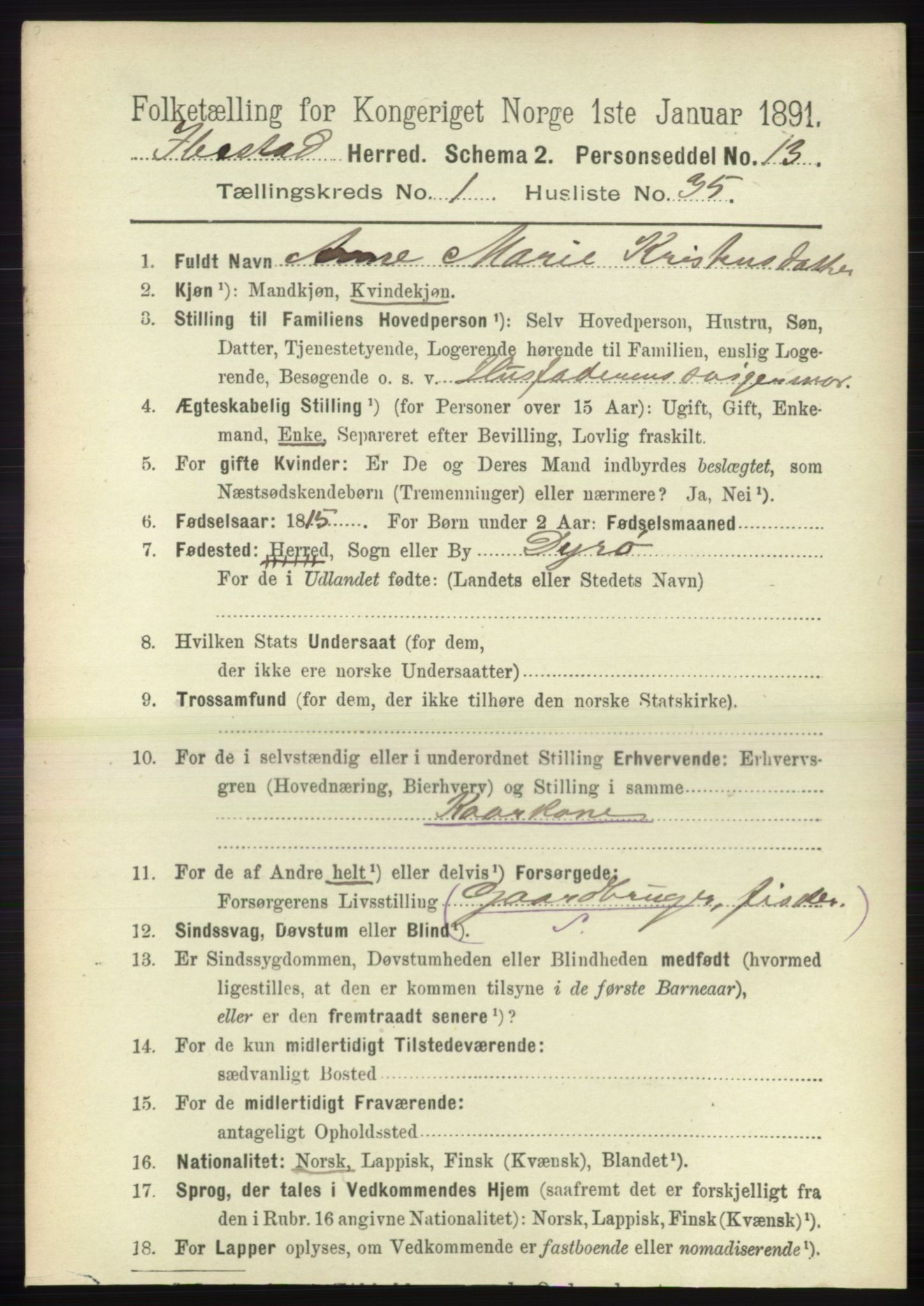 RA, Folketelling 1891 for 1917 Ibestad herred, 1891, s. 392