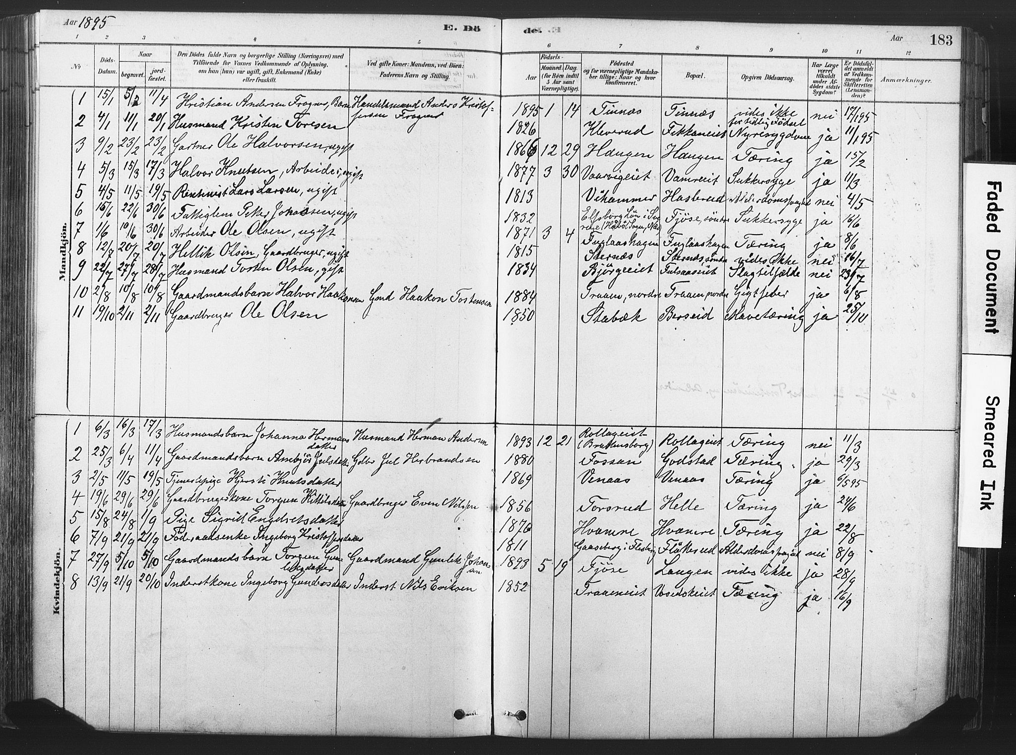 Rollag kirkebøker, AV/SAKO-A-240/F/Fa/L0011: Ministerialbok nr. I 11, 1878-1902, s. 183
