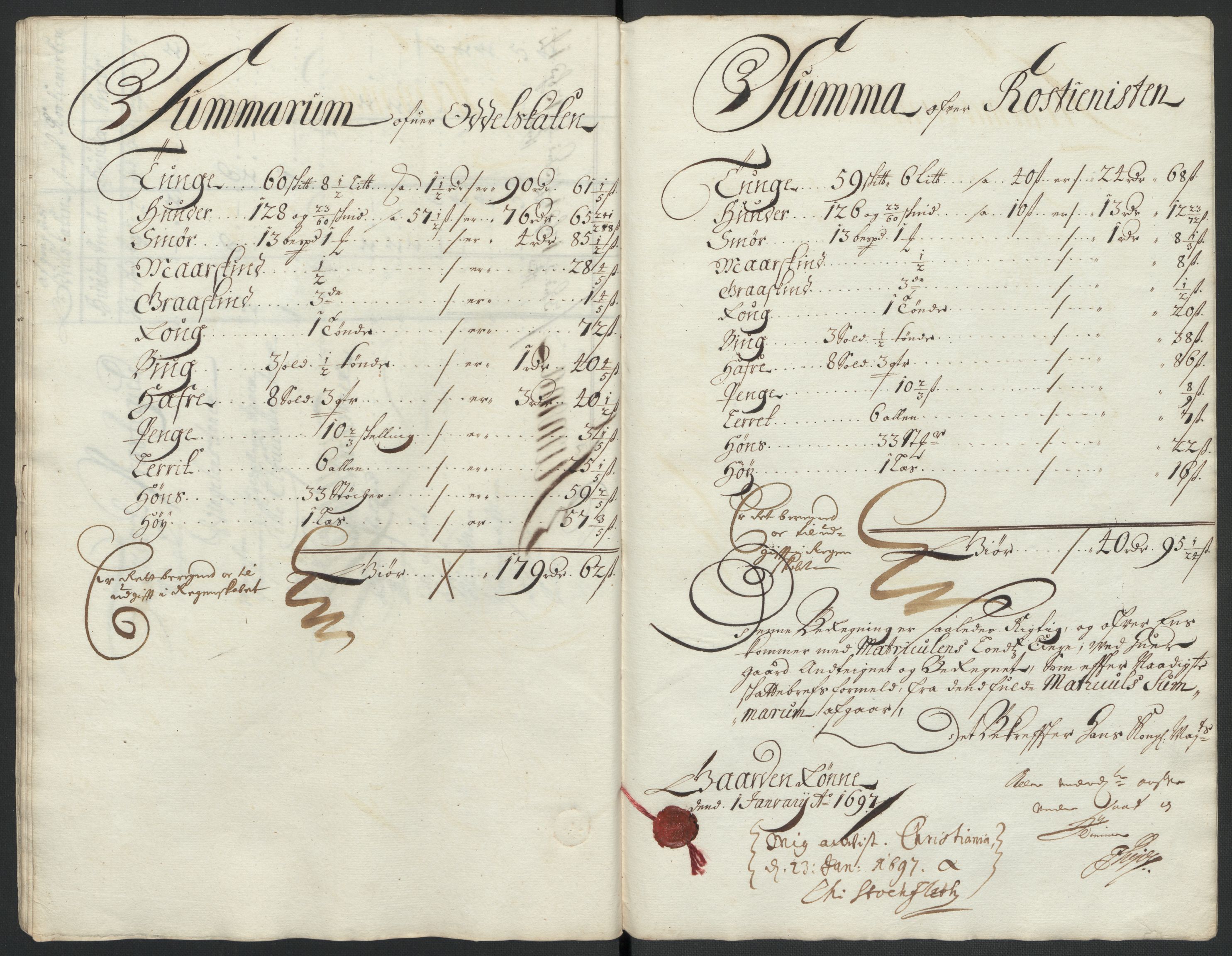 Rentekammeret inntil 1814, Reviderte regnskaper, Fogderegnskap, AV/RA-EA-4092/R13/L0834: Fogderegnskap Solør, Odal og Østerdal, 1696, s. 351