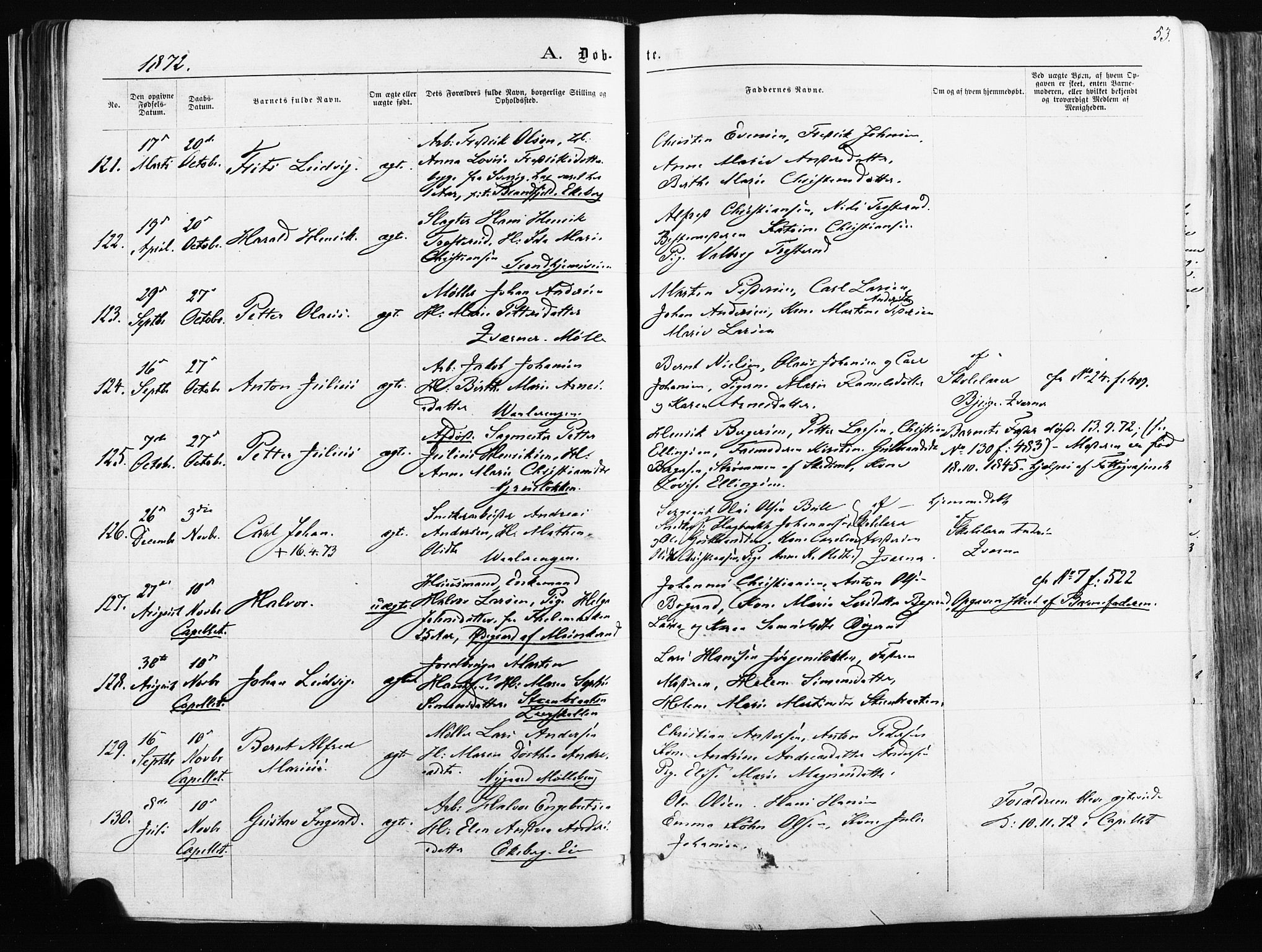 Østre Aker prestekontor Kirkebøker, AV/SAO-A-10840/F/Fa/L0003: Ministerialbok nr. I 3, 1869-1875, s. 53