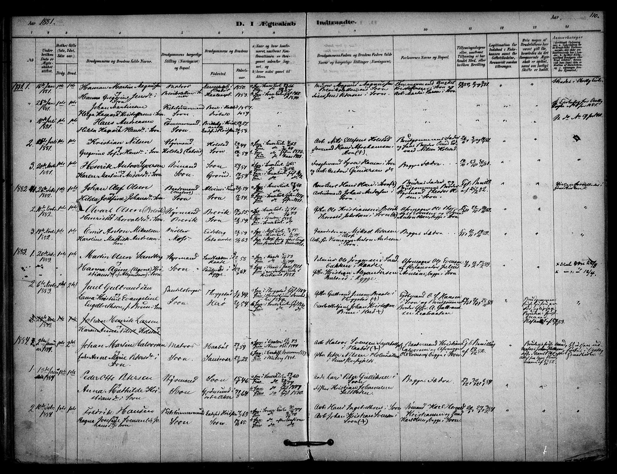 Vestby prestekontor Kirkebøker, AV/SAO-A-10893/F/Fc/L0001: Ministerialbok nr. III 1, 1878-1906, s. 110