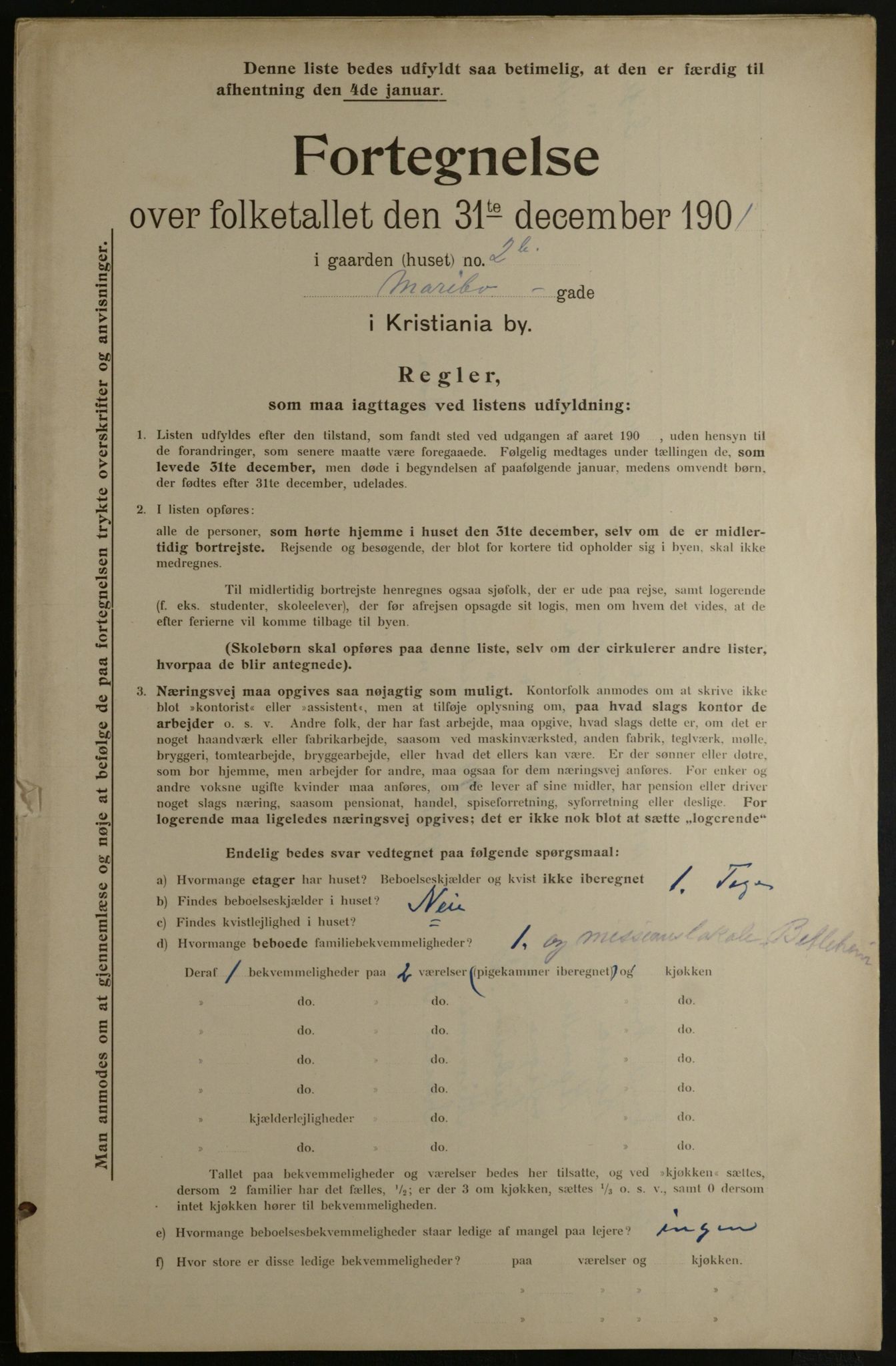 OBA, Kommunal folketelling 31.12.1901 for Kristiania kjøpstad, 1901, s. 9316