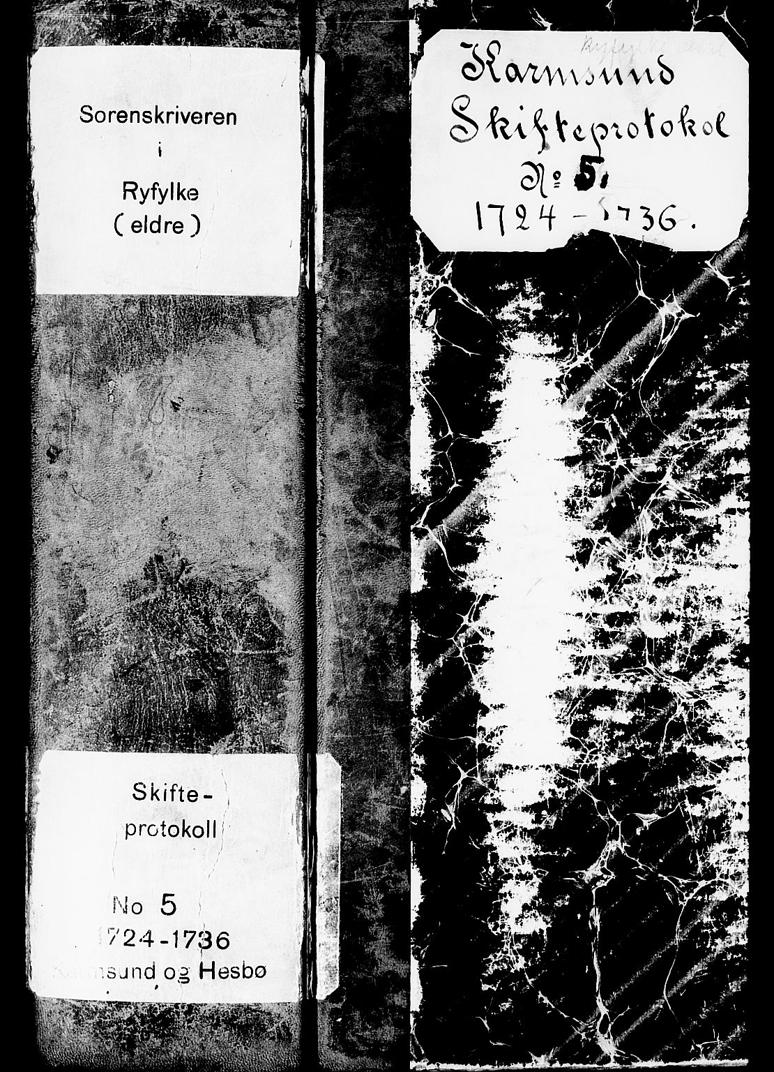 Ryfylke tingrett, SAST/A-100055/001/IV/IVD/L0005: Skifteprotokoll Karmsund og Hesby, 1724-1736