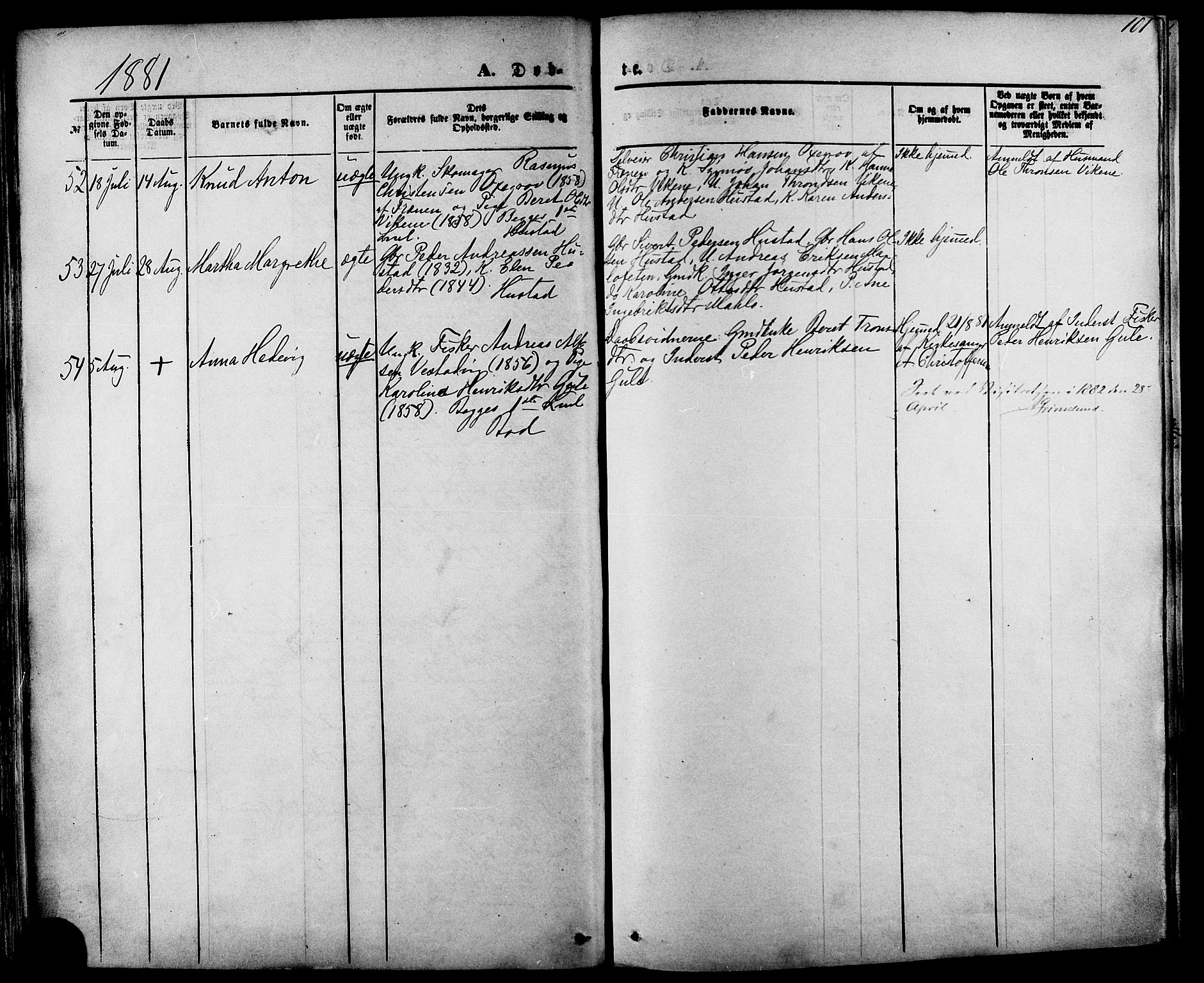 Ministerialprotokoller, klokkerbøker og fødselsregistre - Møre og Romsdal, AV/SAT-A-1454/566/L0768: Ministerialbok nr. 566A07, 1869-1881, s. 101
