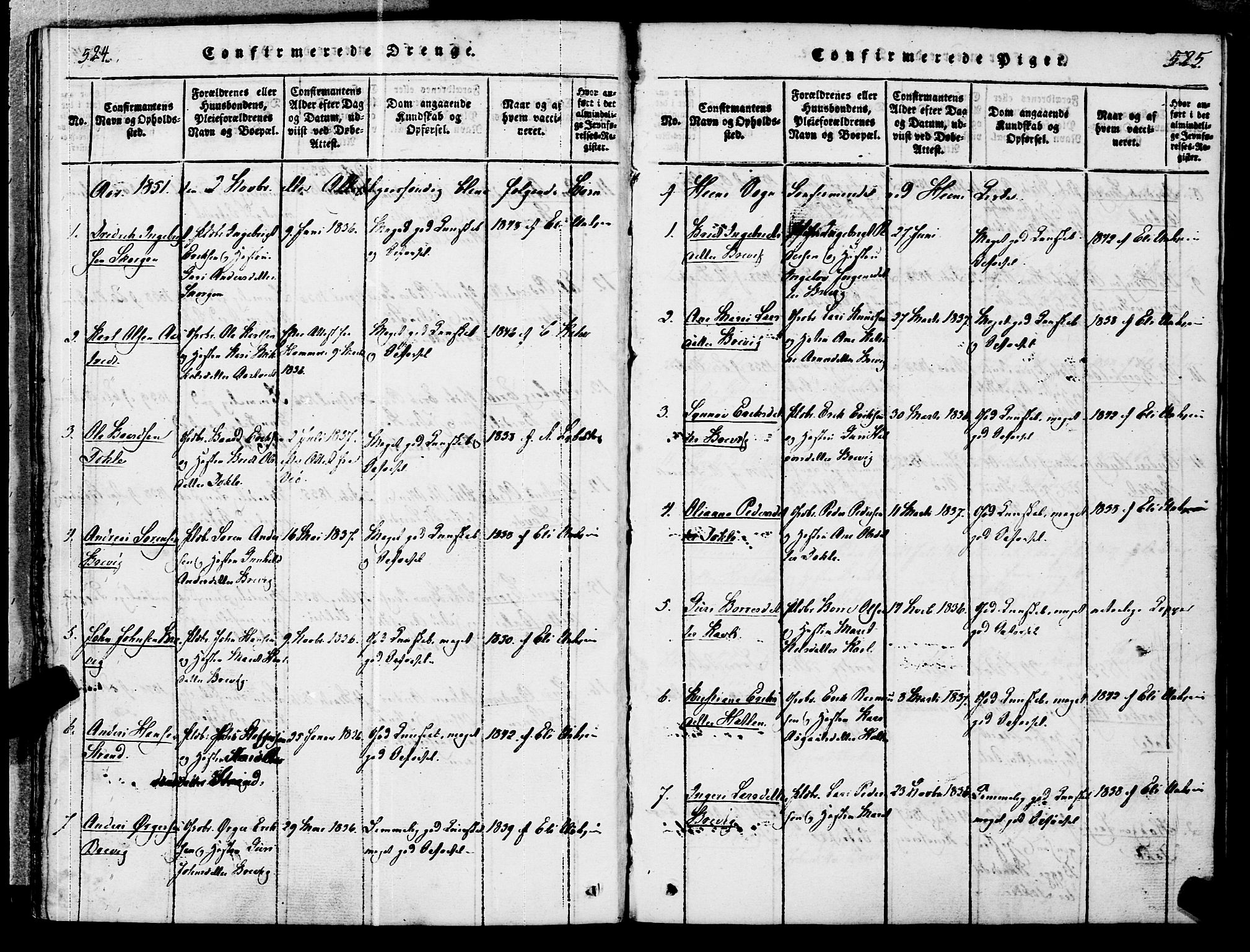 Ministerialprotokoller, klokkerbøker og fødselsregistre - Møre og Romsdal, AV/SAT-A-1454/545/L0585: Ministerialbok nr. 545A01, 1818-1853, s. 524-525