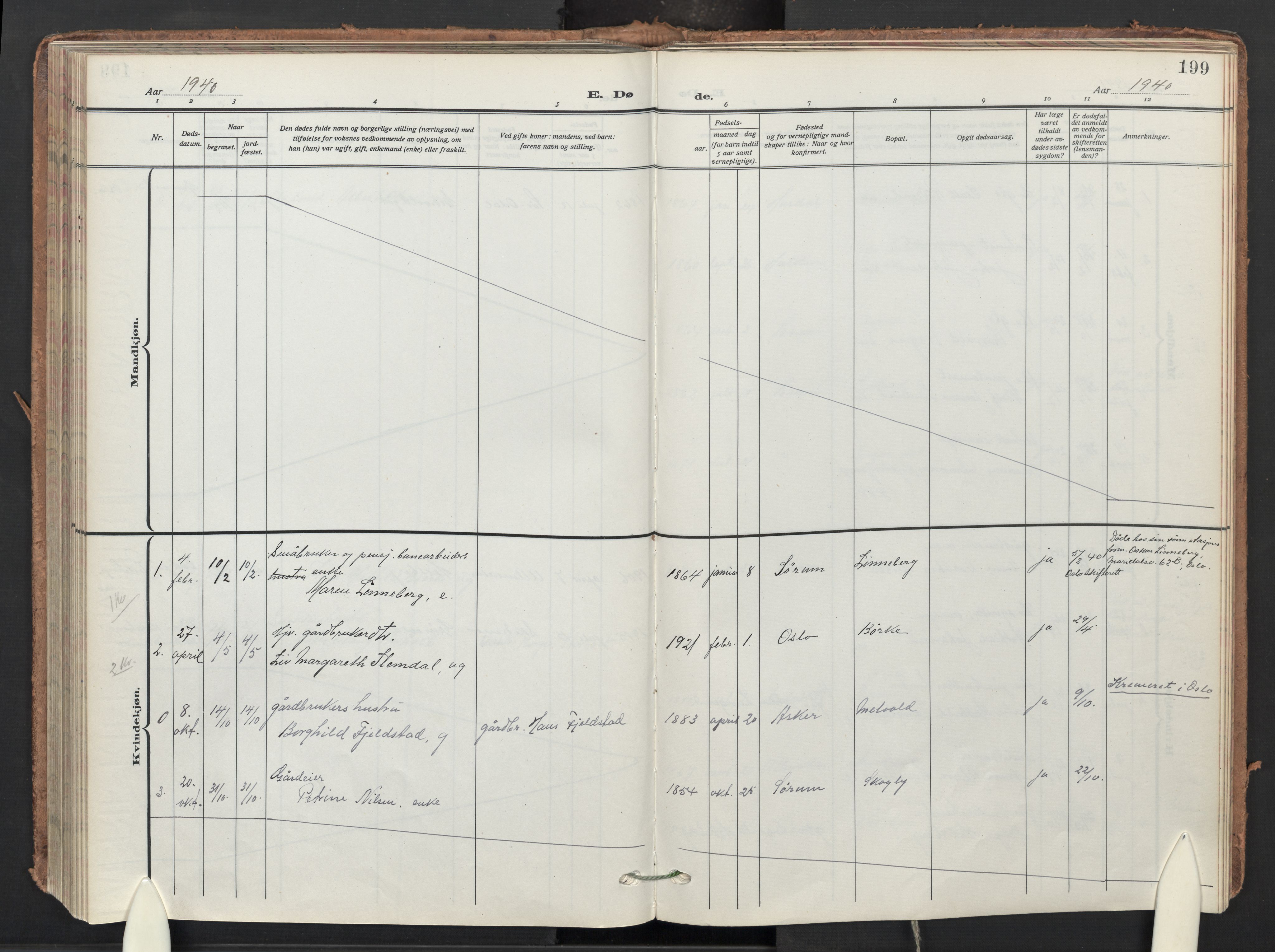 Sørum prestekontor Kirkebøker, AV/SAO-A-10303/F/Fb/L0002: Ministerialbok nr. II 2, 1915-1954, s. 199