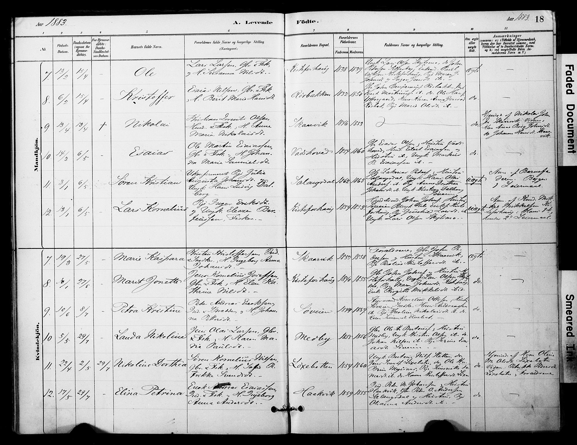 Ibestad sokneprestembete, AV/SATØ-S-0077/H/Ha/Haa/L0014kirke: Ministerialbok nr. 14, 1880-1887, s. 18