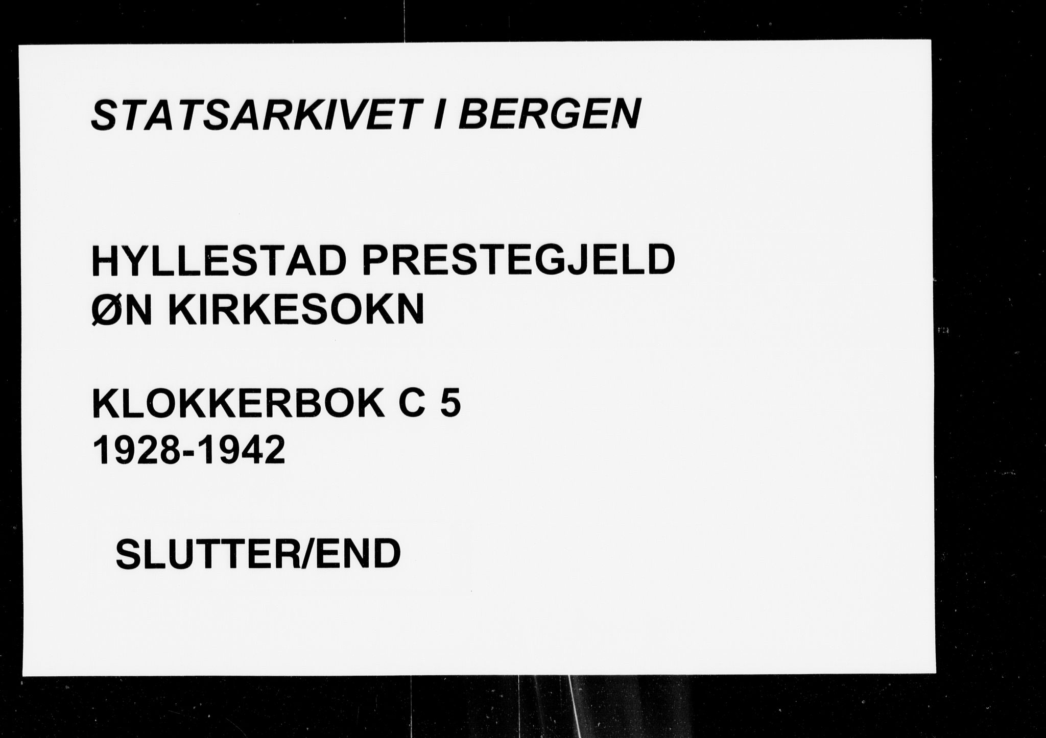 Hyllestad sokneprestembete, SAB/A-80401: Klokkerbok nr. C 5, 1928-1942