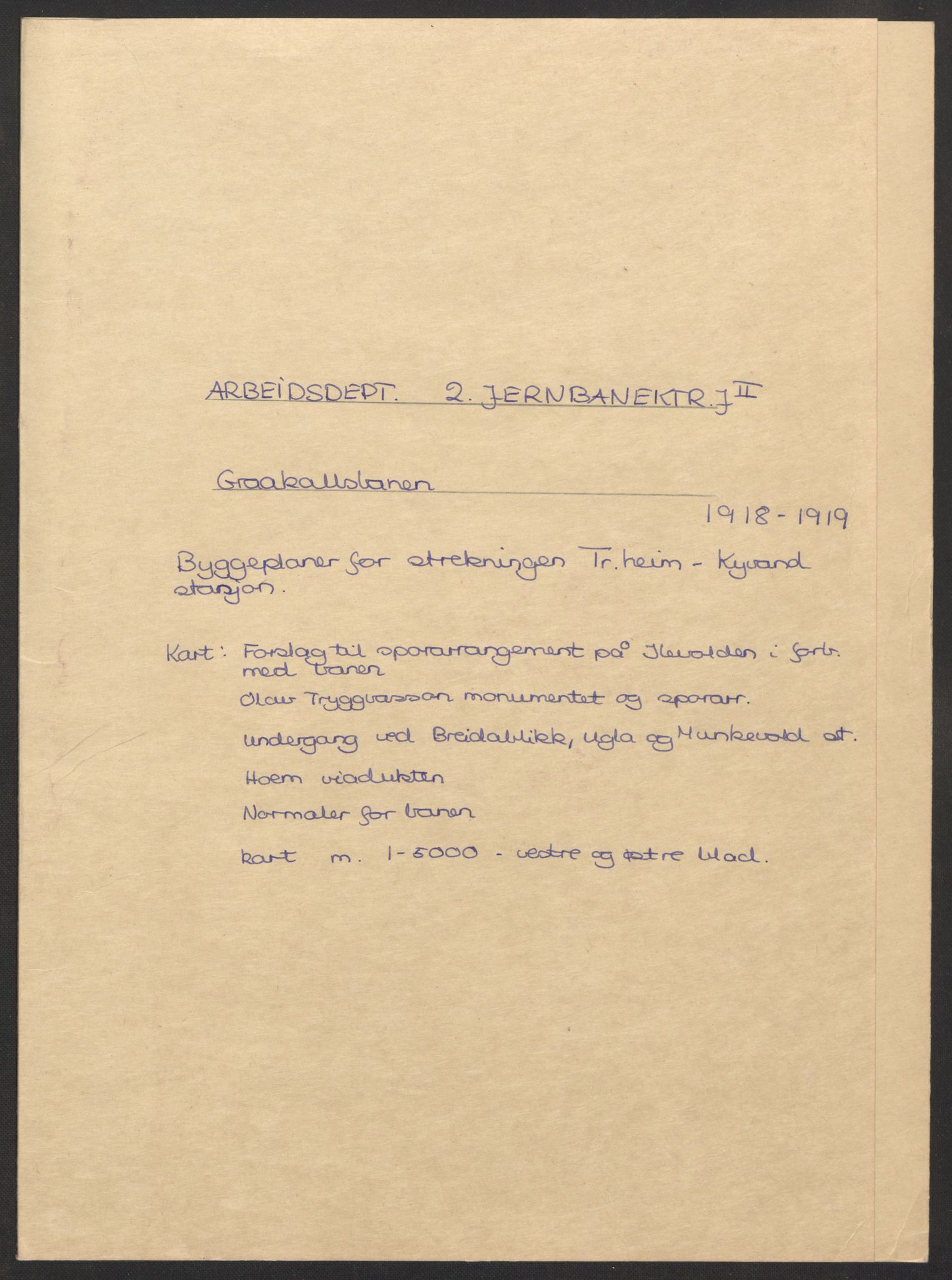 Arbeidsdepartementet, Jernbanekontorene, AV/RA-S-1195/3/E/Ec/L0005: --, 1901-1922, s. 1