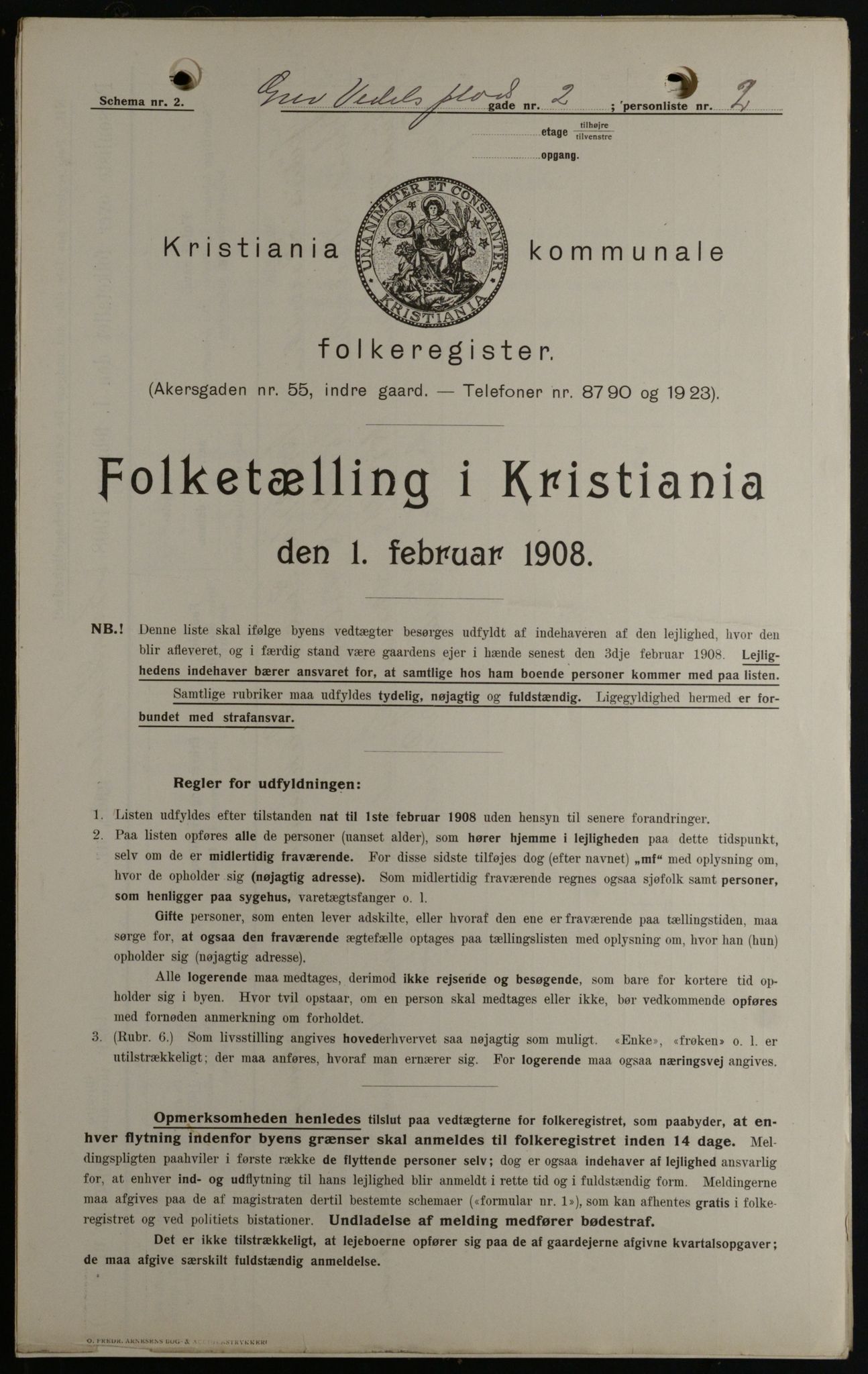 OBA, Kommunal folketelling 1.2.1908 for Kristiania kjøpstad, 1908, s. 26892