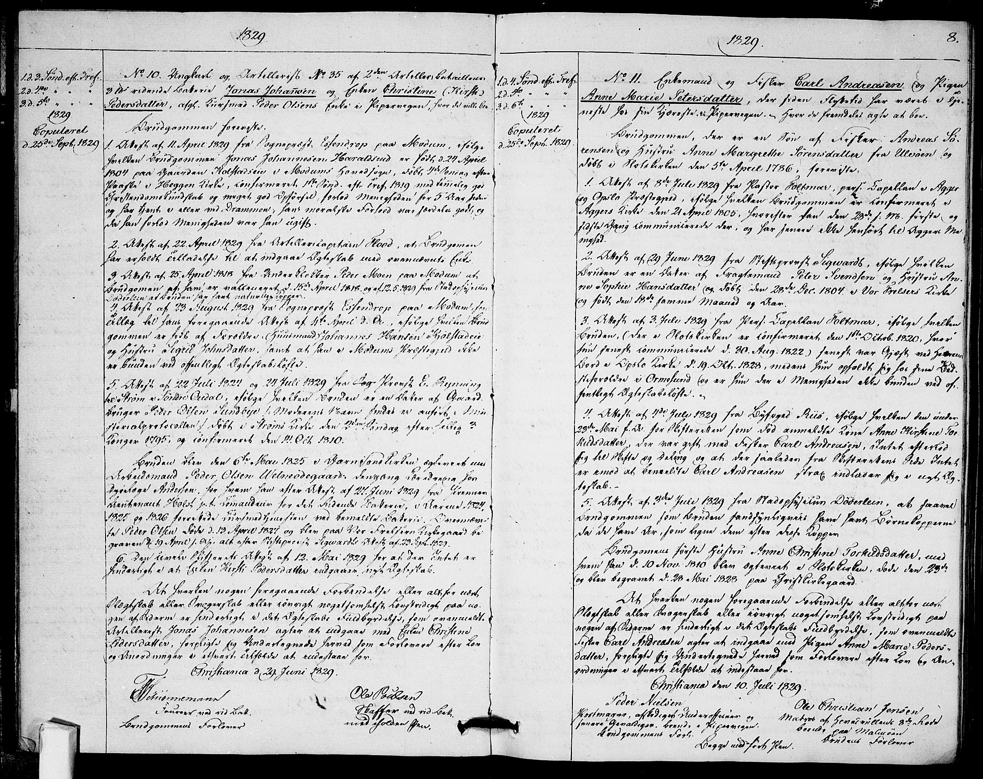 Garnisonsmenigheten Kirkebøker, AV/SAO-A-10846/H/Ha/L0002: Lysningsprotokoll nr. I 2, 1829-1835, s. 8