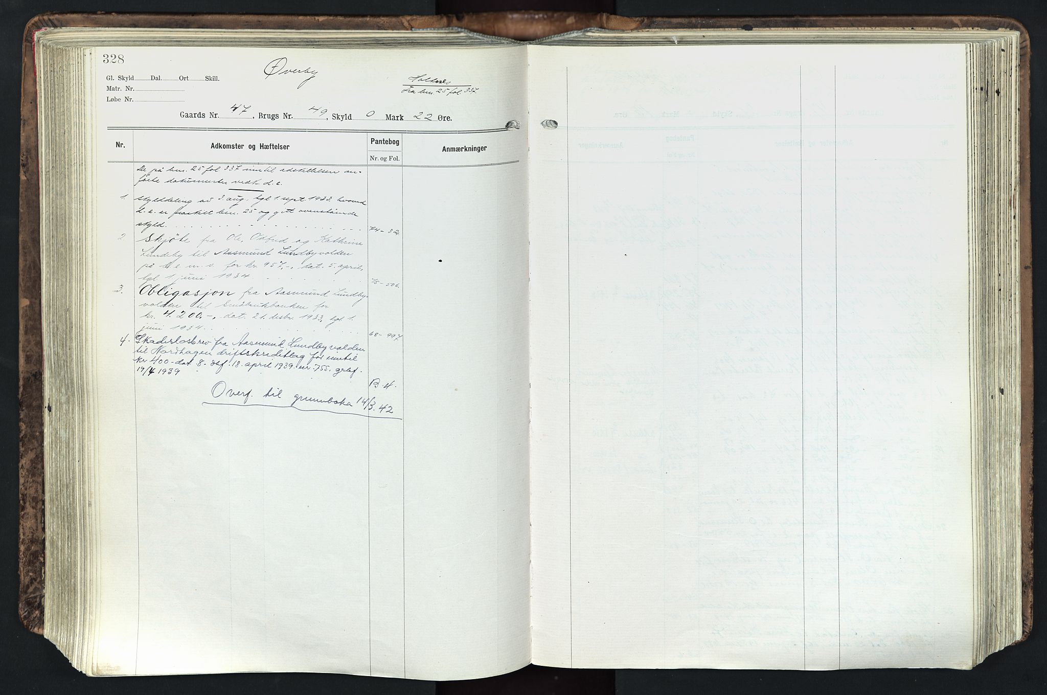 Solør tingrett, AV/SAH-TING-008/H/Ha/Hak/L0003: Panteregister nr. III, 1900-1935, s. 328