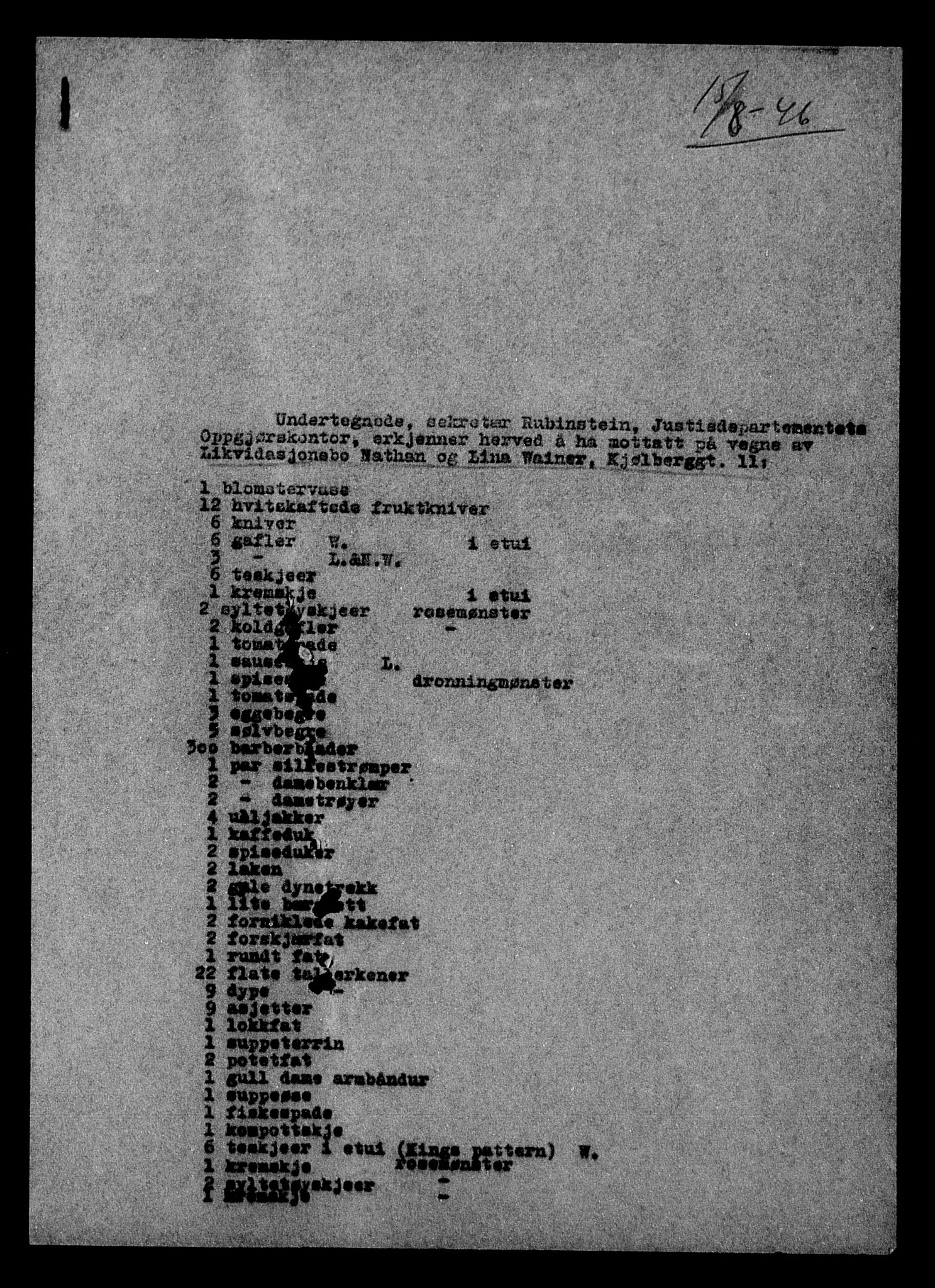 Justisdepartementet, Tilbakeføringskontoret for inndratte formuer, AV/RA-S-1564/H/Hc/Hcc/L0985: --, 1945-1947, s. 22