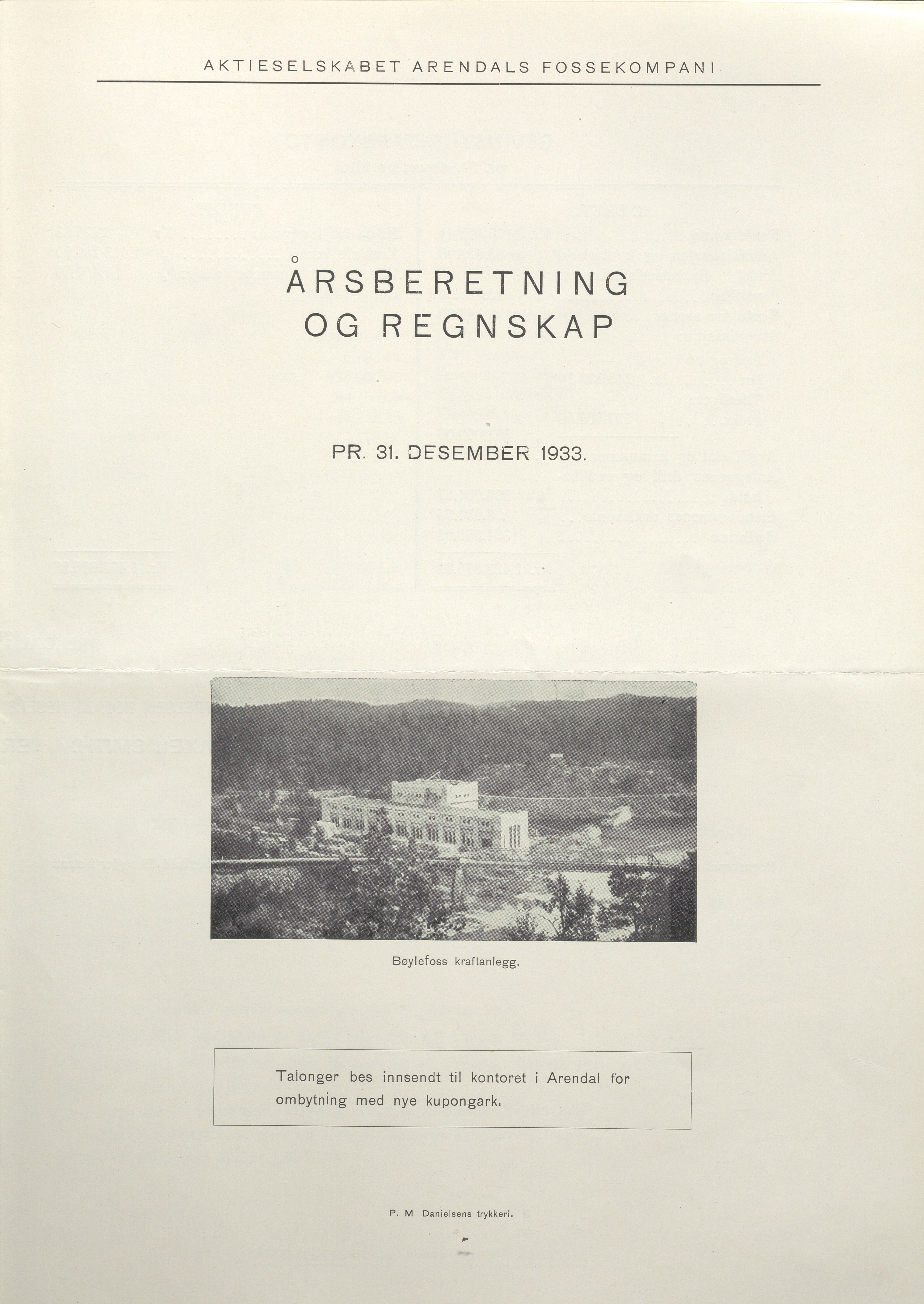 Arendals Fossekompani, AAKS/PA-2413/X/X01/L0001/0009: Beretninger, regnskap, balansekonto, gevinst- og tapskonto / Årsberetning og regnskap 1928 - 1935, 1928-1935, s. 16