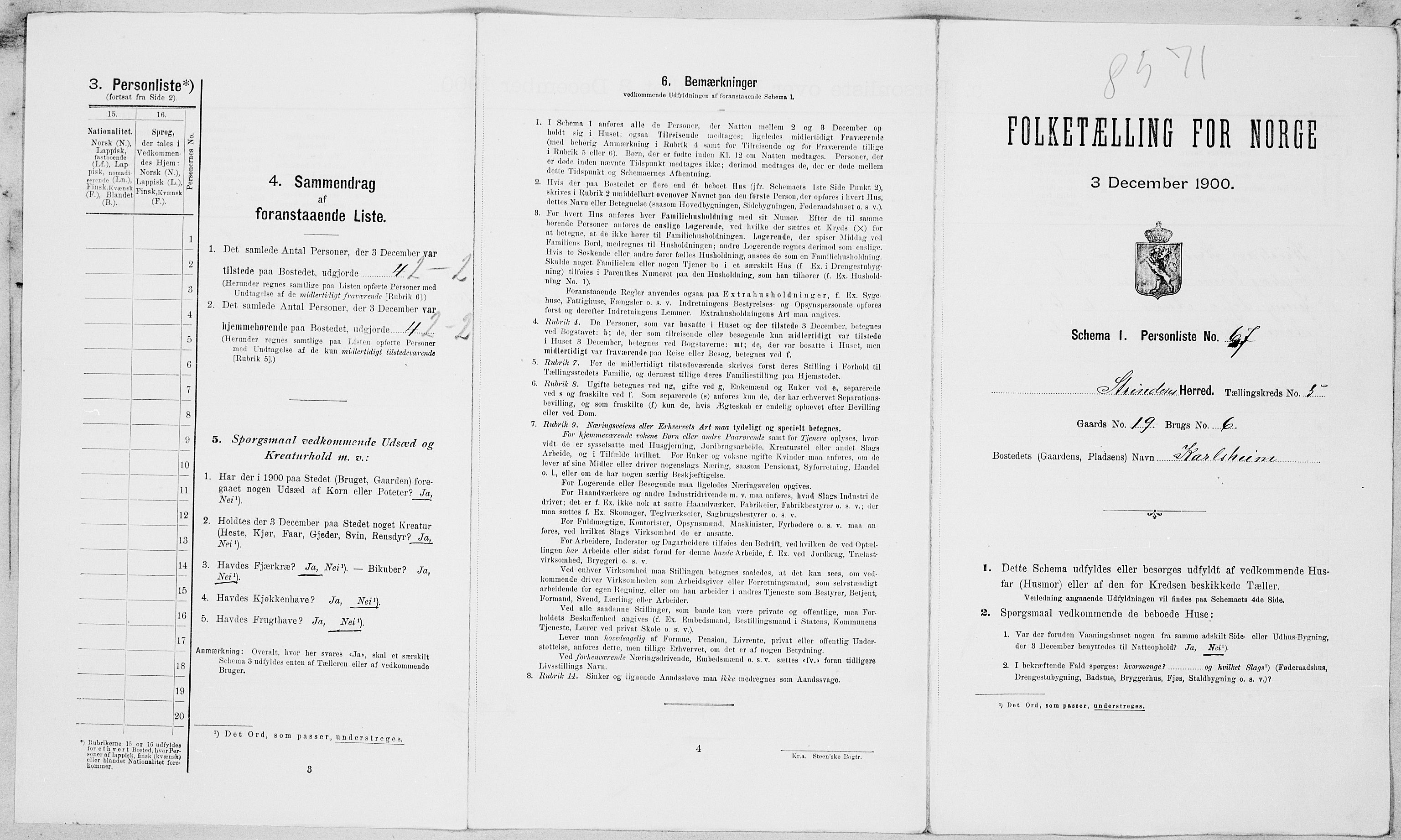 SAT, Folketelling 1900 for 1660 Strinda herred, 1900, s. 913
