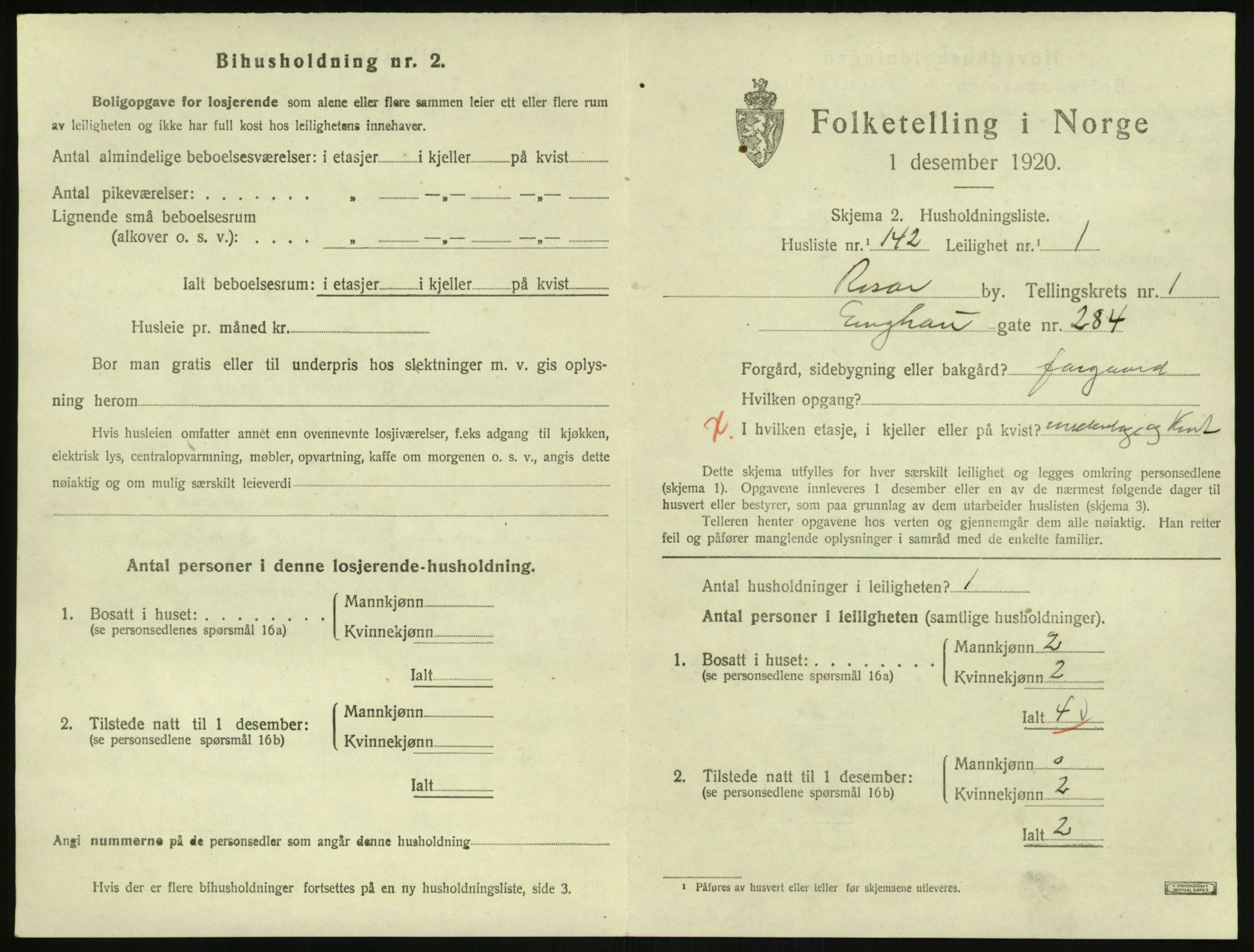 SAK, Folketelling 1920 for 0901 Risør kjøpstad, 1920, s. 1693