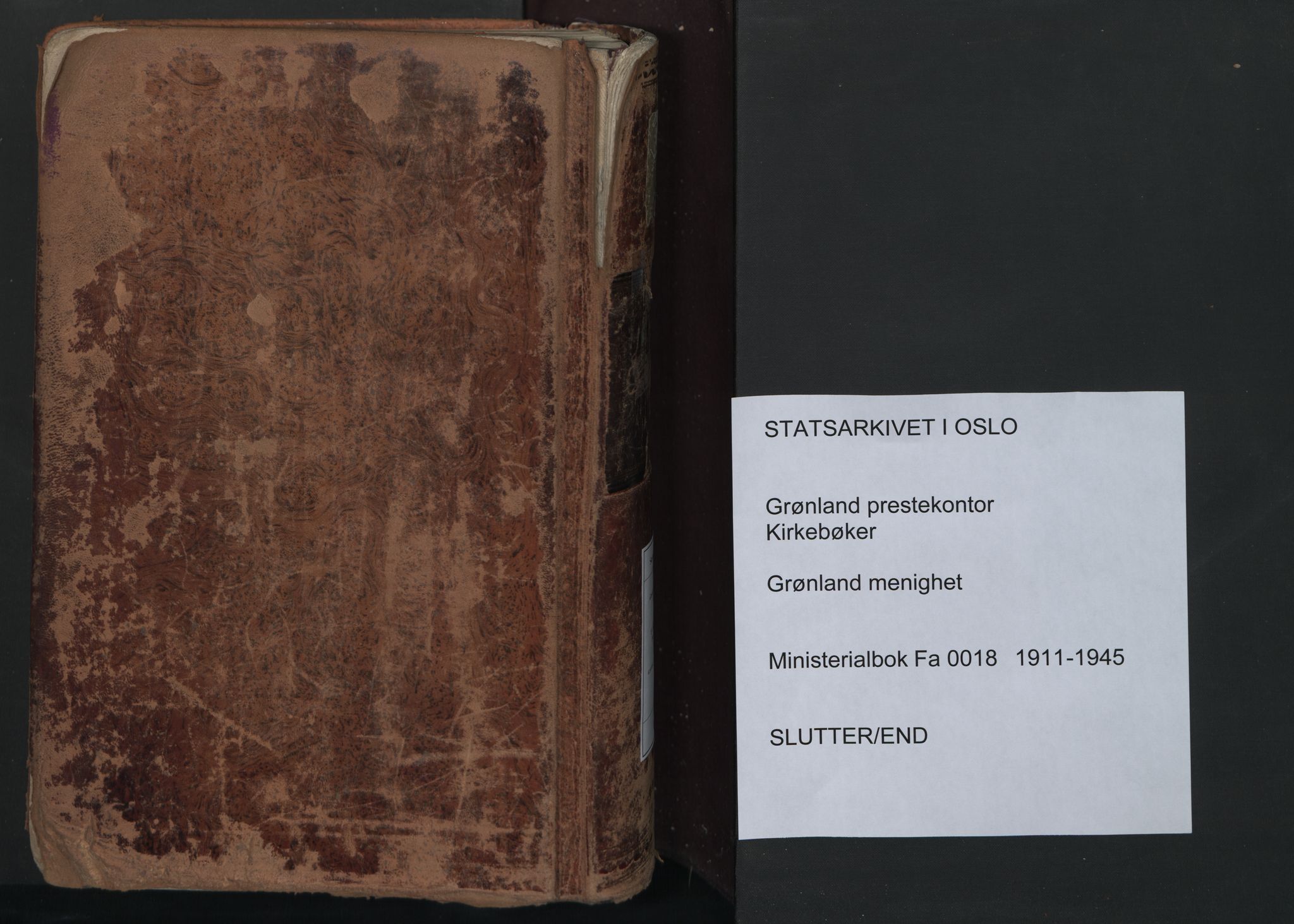 Grønland prestekontor Kirkebøker, SAO/A-10848/F/Fa/L0018: Ministerialbok nr. 18, 1911-1945