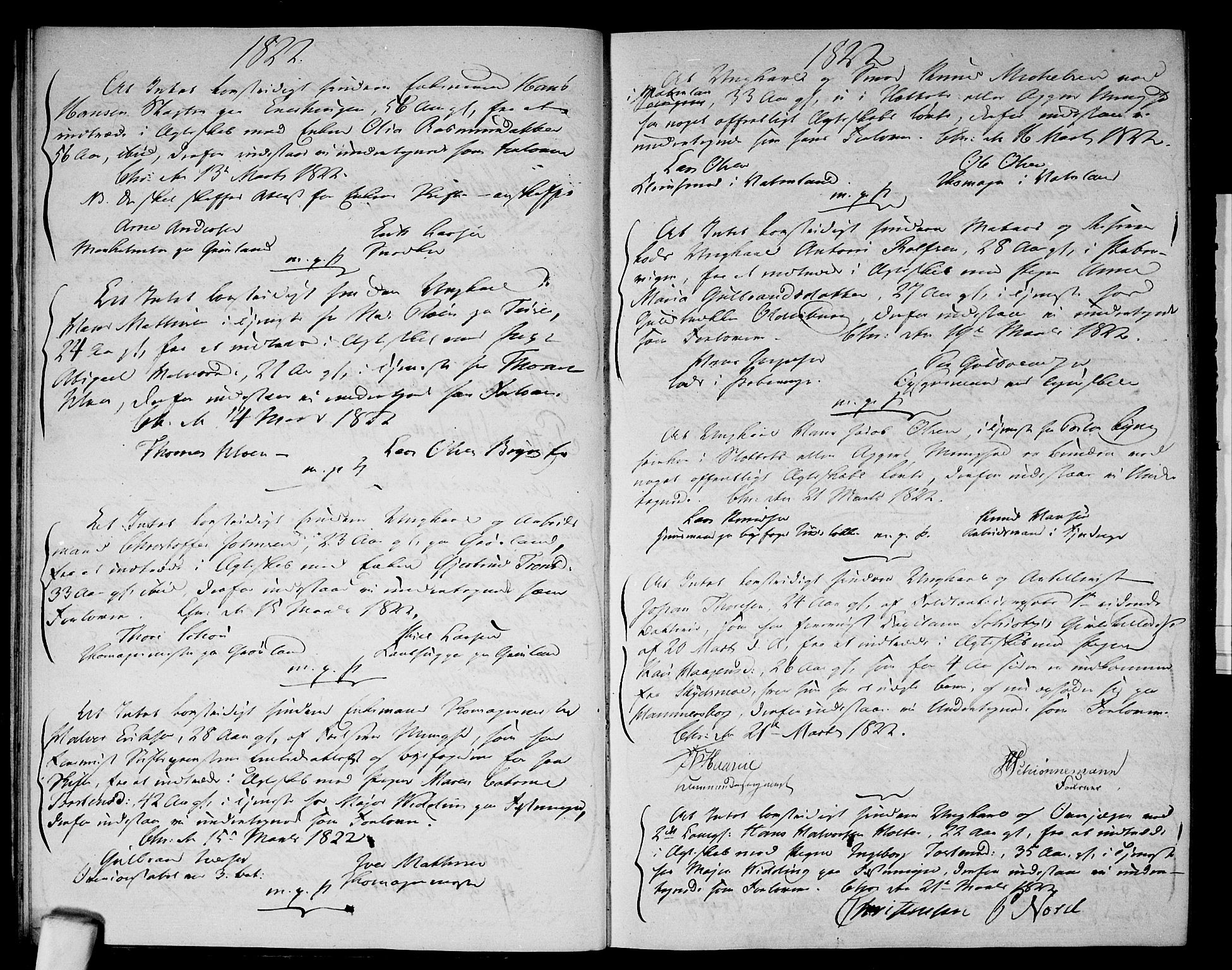 Aker prestekontor kirkebøker, AV/SAO-A-10861/L/L0006: Forlovererklæringer nr. 6, 1821-1826
