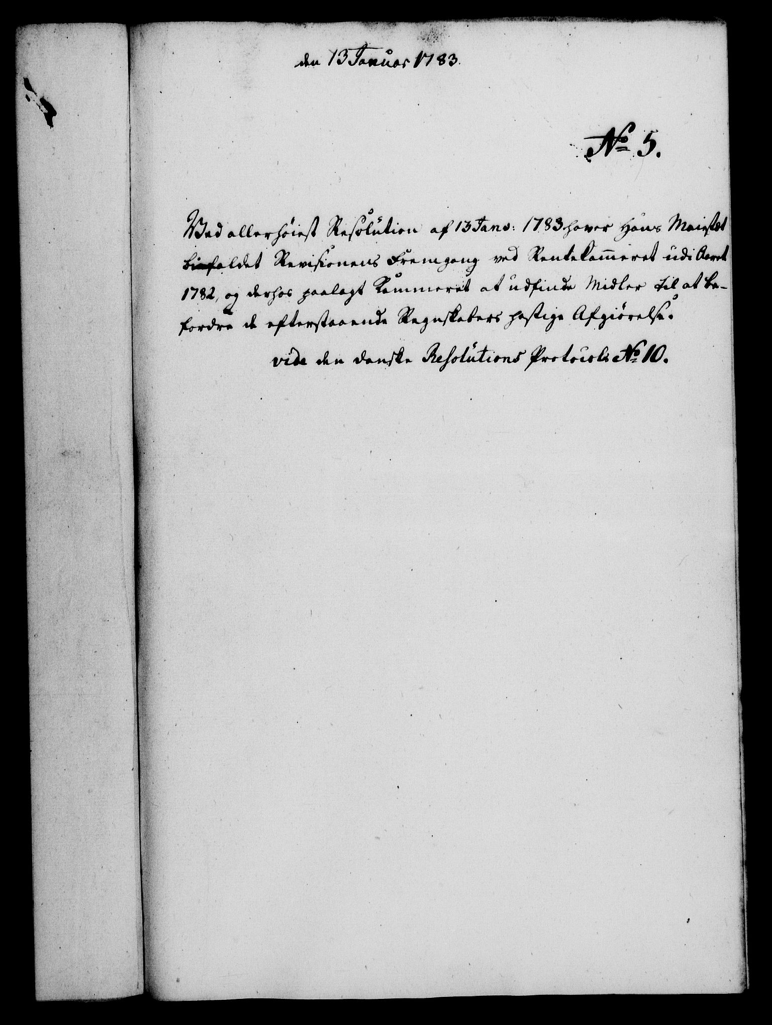 Rentekammeret, Kammerkanselliet, RA/EA-3111/G/Gf/Gfa/L0065: Norsk relasjons- og resolusjonsprotokoll (merket RK 52.65), 1783, s. 51