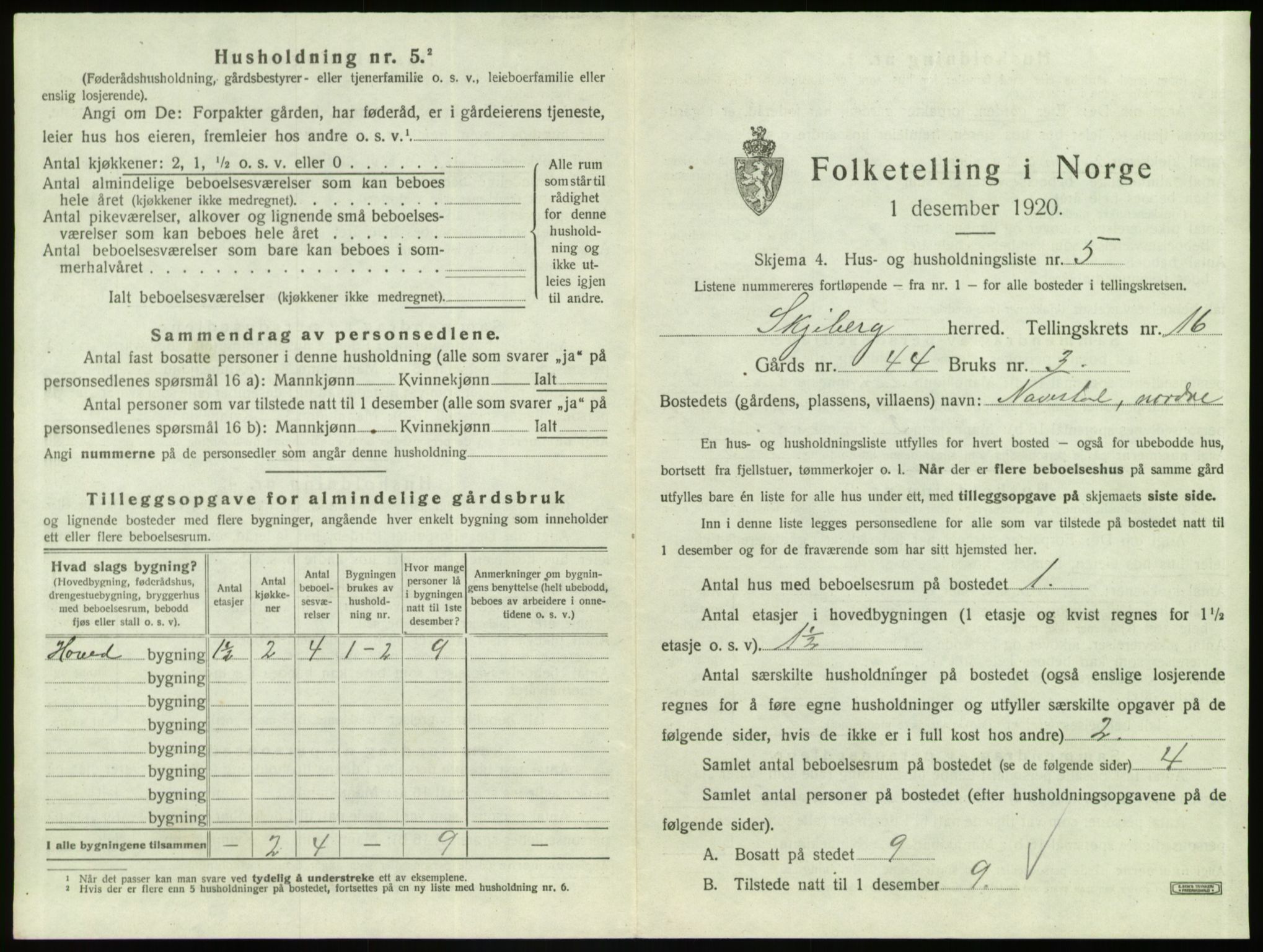 SAO, Folketelling 1920 for 0115 Skjeberg herred, 1920, s. 2096
