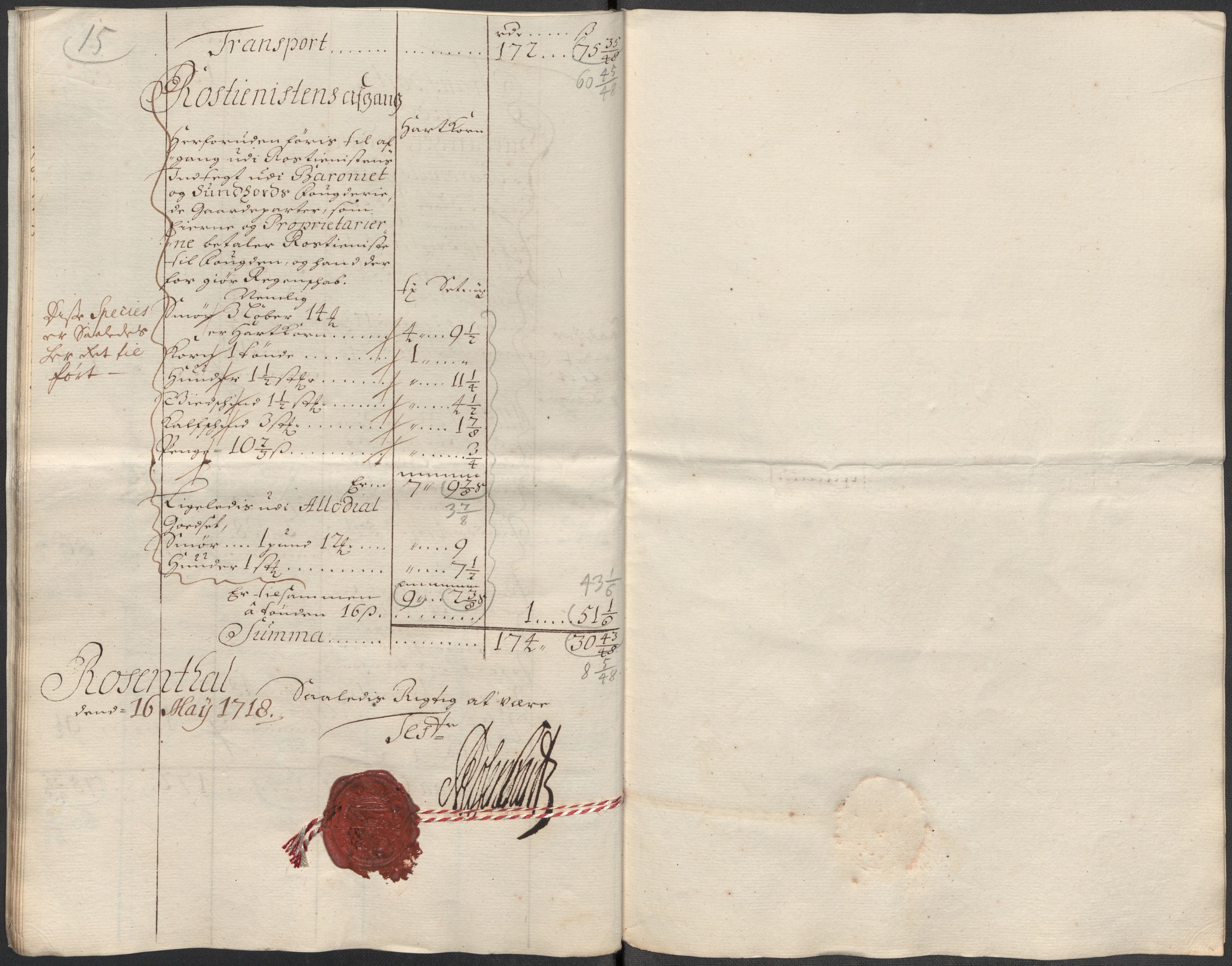 Rentekammeret inntil 1814, Reviderte regnskaper, Fogderegnskap, AV/RA-EA-4092/R49/L3139: Fogderegnskap Rosendal Baroni, 1715-1717, s. 240