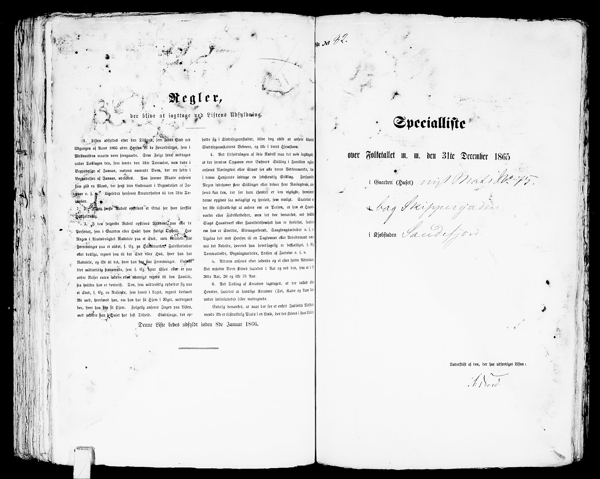 RA, Folketelling 1865 for 0706B Sandeherred prestegjeld, Sandefjord kjøpstad, 1865, s. 171