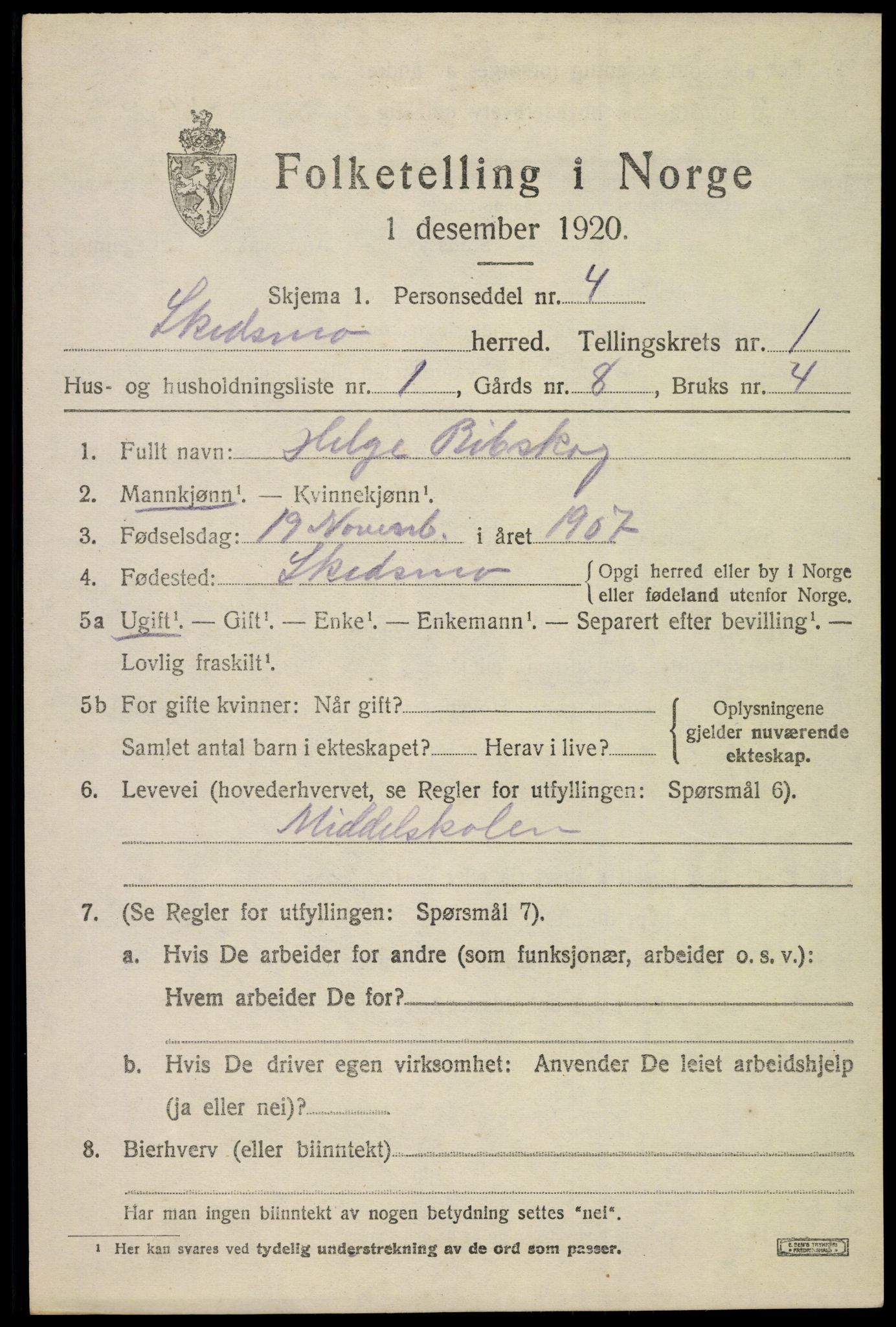 SAO, Folketelling 1920 for 0231 Skedsmo herred, 1920, s. 1499