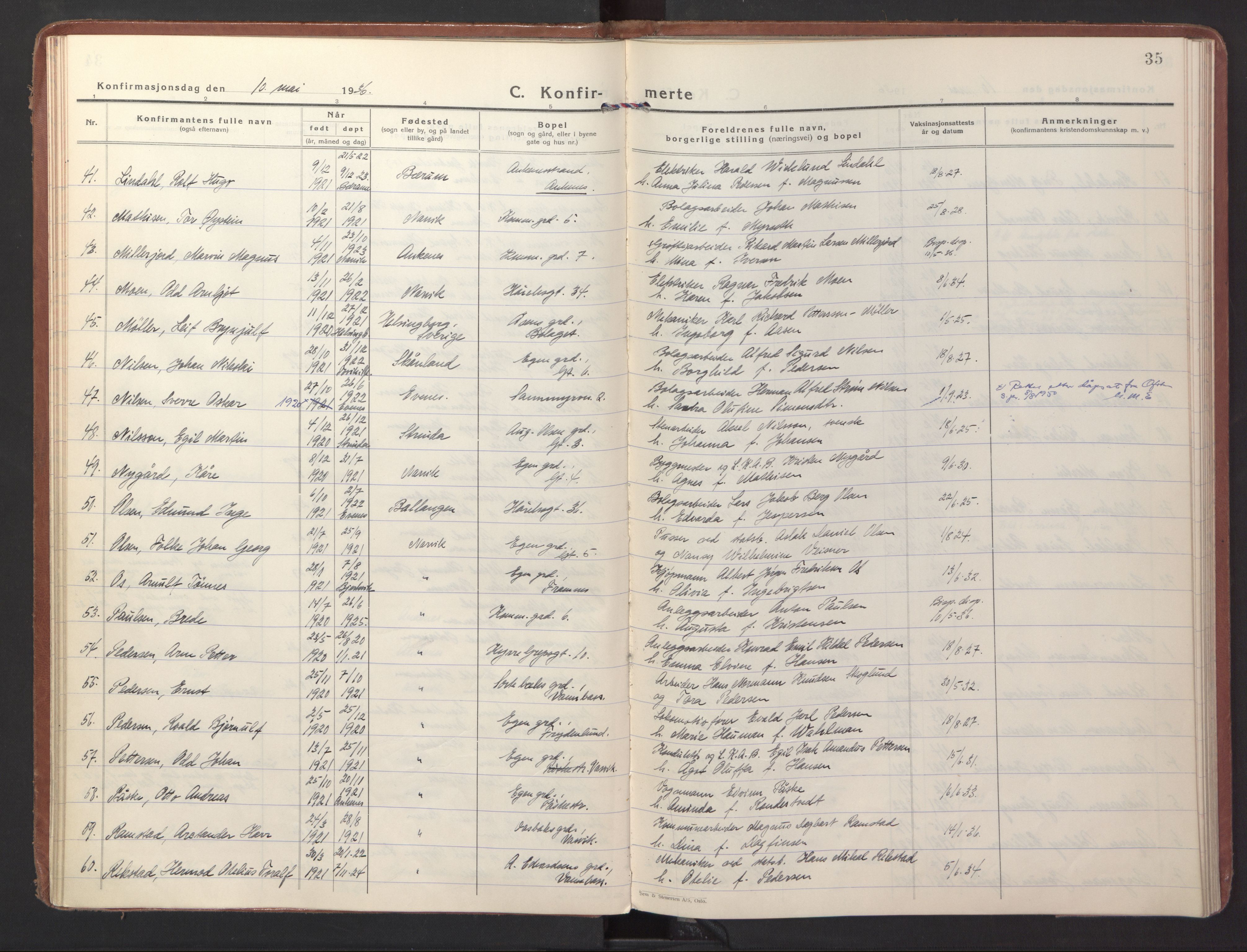 Ministerialprotokoller, klokkerbøker og fødselsregistre - Nordland, AV/SAT-A-1459/871/L1007: Ministerialbok nr. 871A23, 1932-1942, s. 35