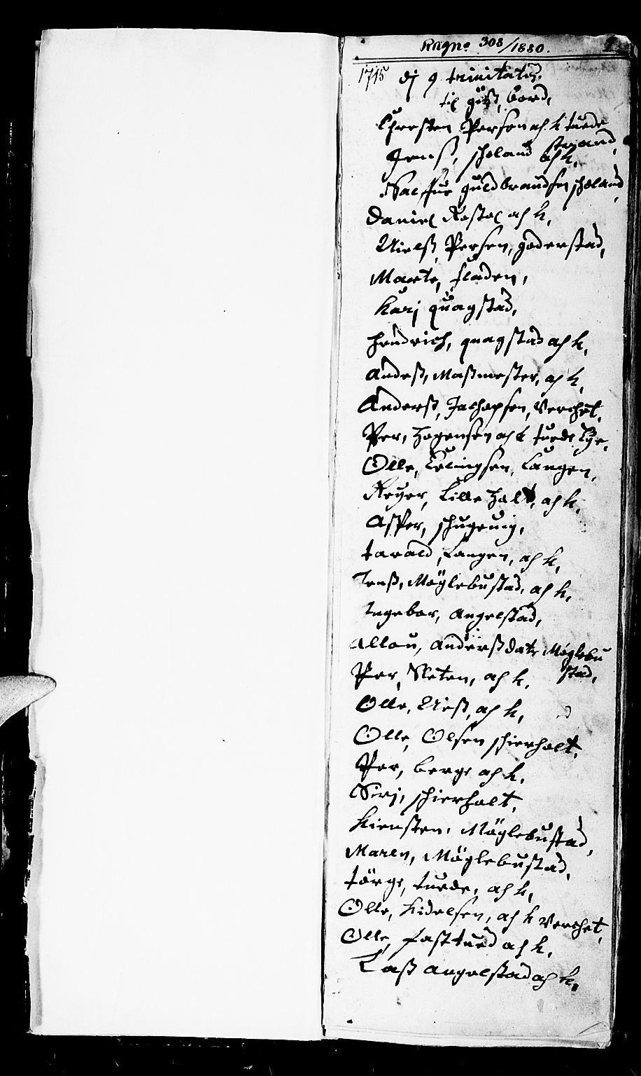 Holt sokneprestkontor, SAK/1111-0021/F/Fb/L0002: Klokkerbok nr. B 2, 1715-1727, s. 1