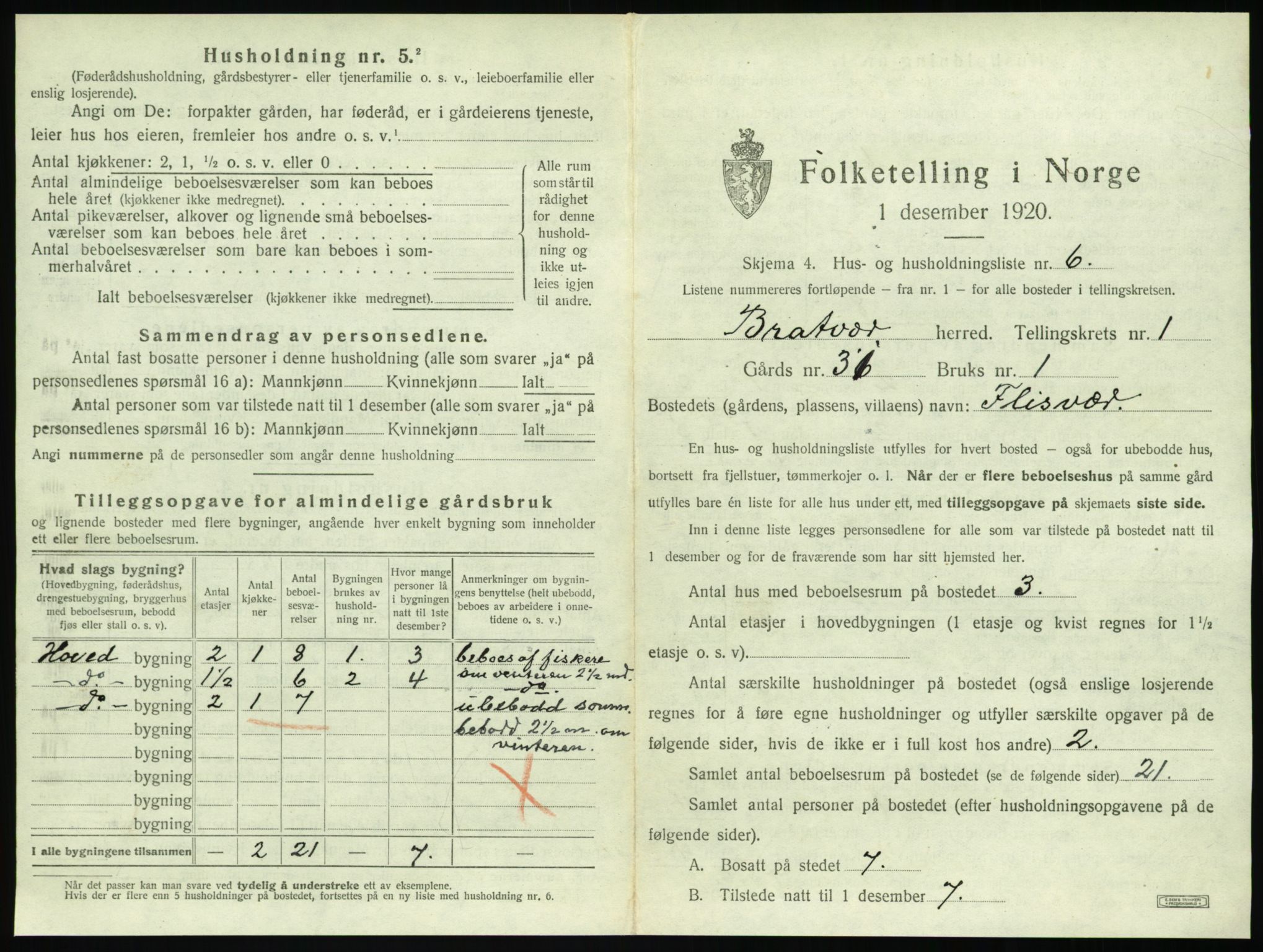 SAT, Folketelling 1920 for 1574 Brattvær herred, 1920, s. 40