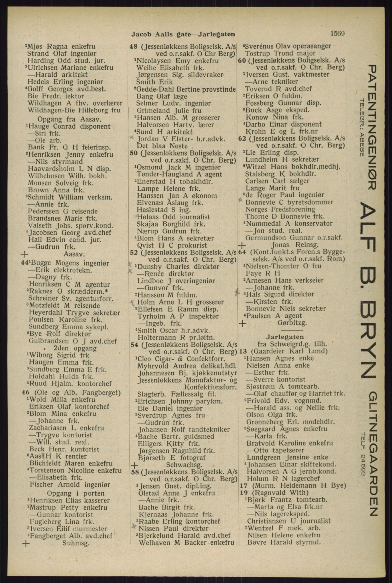 Kristiania/Oslo adressebok, PUBL/-, 1929, s. 1569