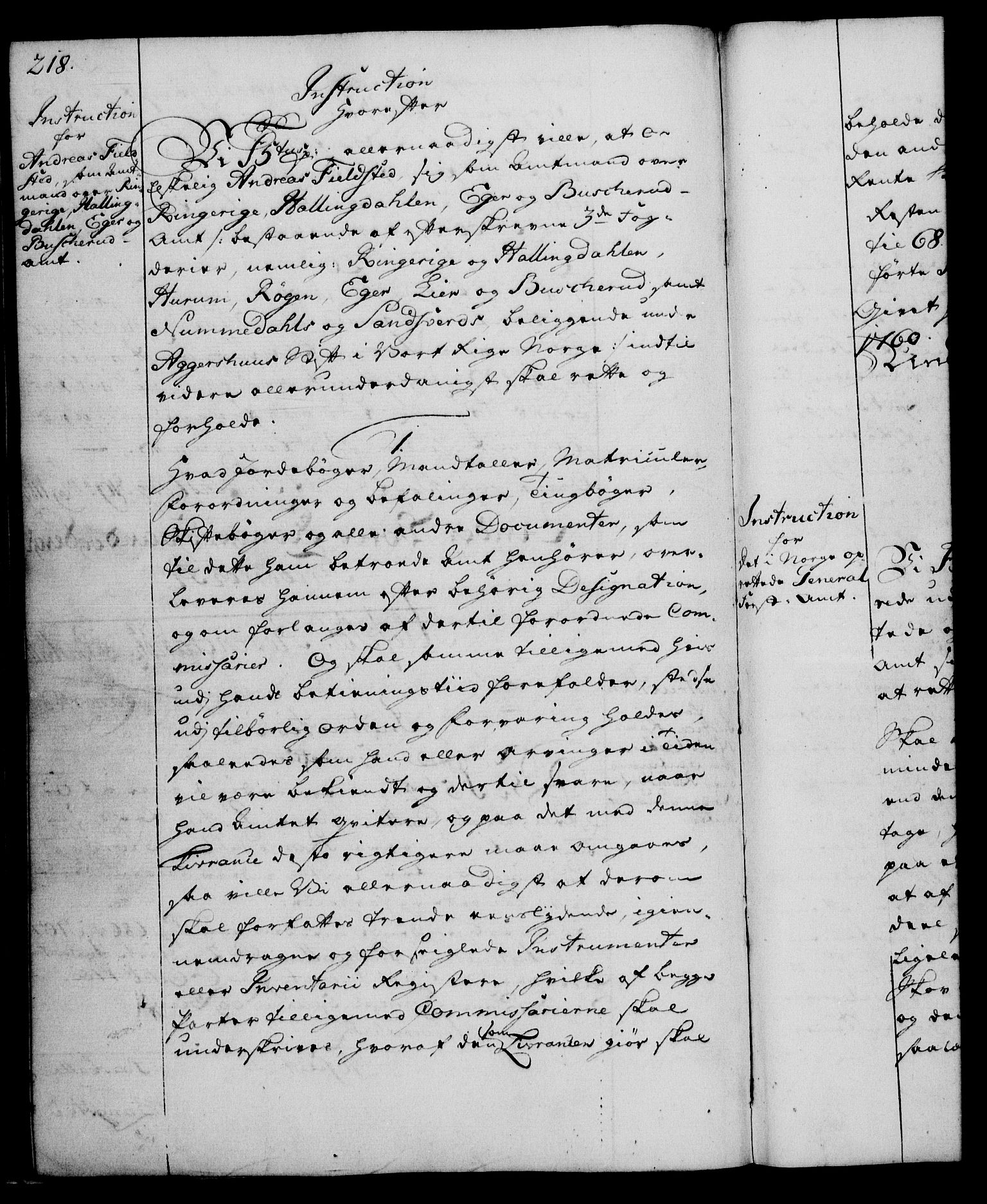 Rentekammeret, Kammerkanselliet, RA/EA-3111/G/Gg/Ggi/L0003: Norsk instruksjonsprotokoll med register (merket RK 53.36), 1751-1775, s. 218