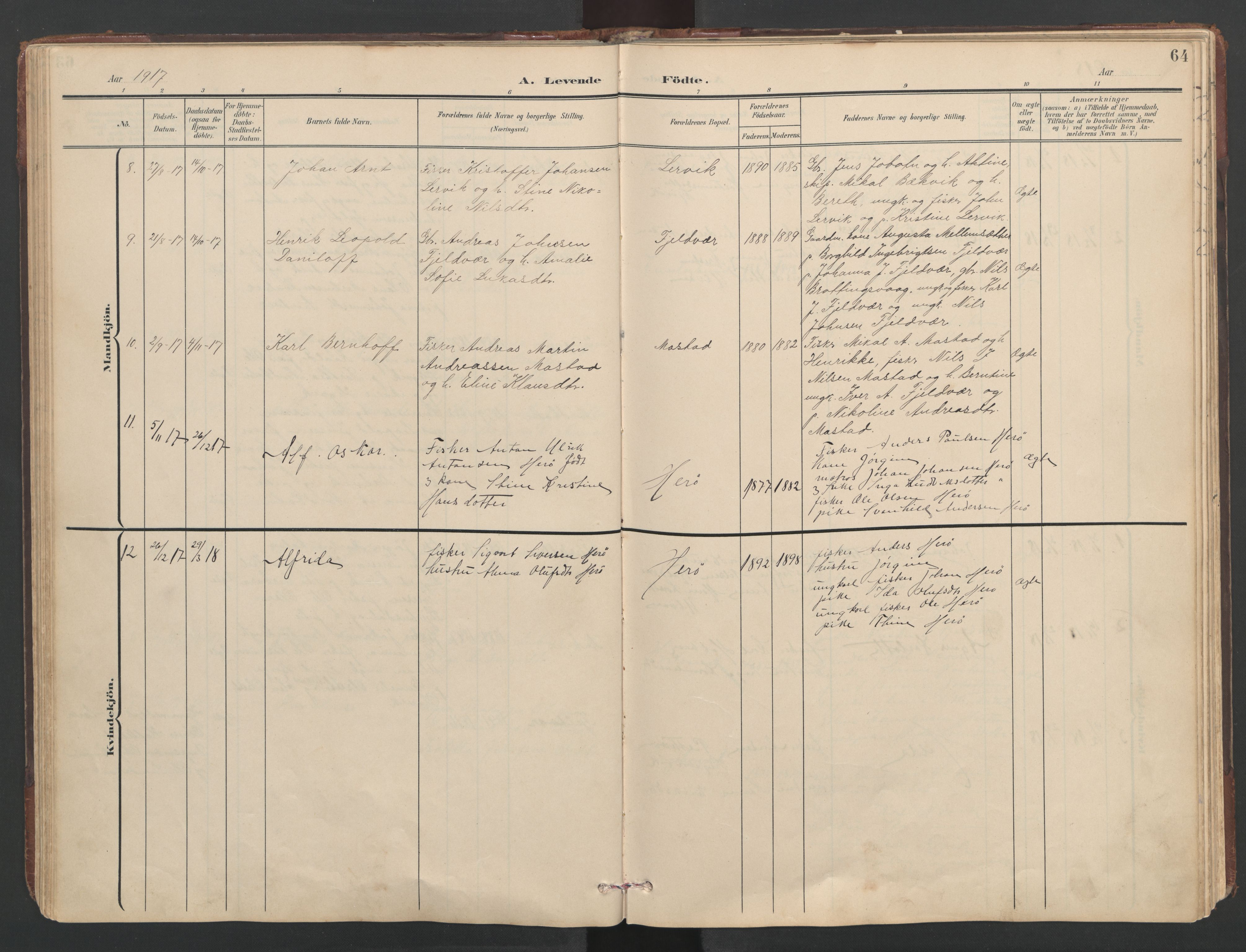 Ministerialprotokoller, klokkerbøker og fødselsregistre - Sør-Trøndelag, AV/SAT-A-1456/638/L0571: Klokkerbok nr. 638C03, 1901-1930, s. 64