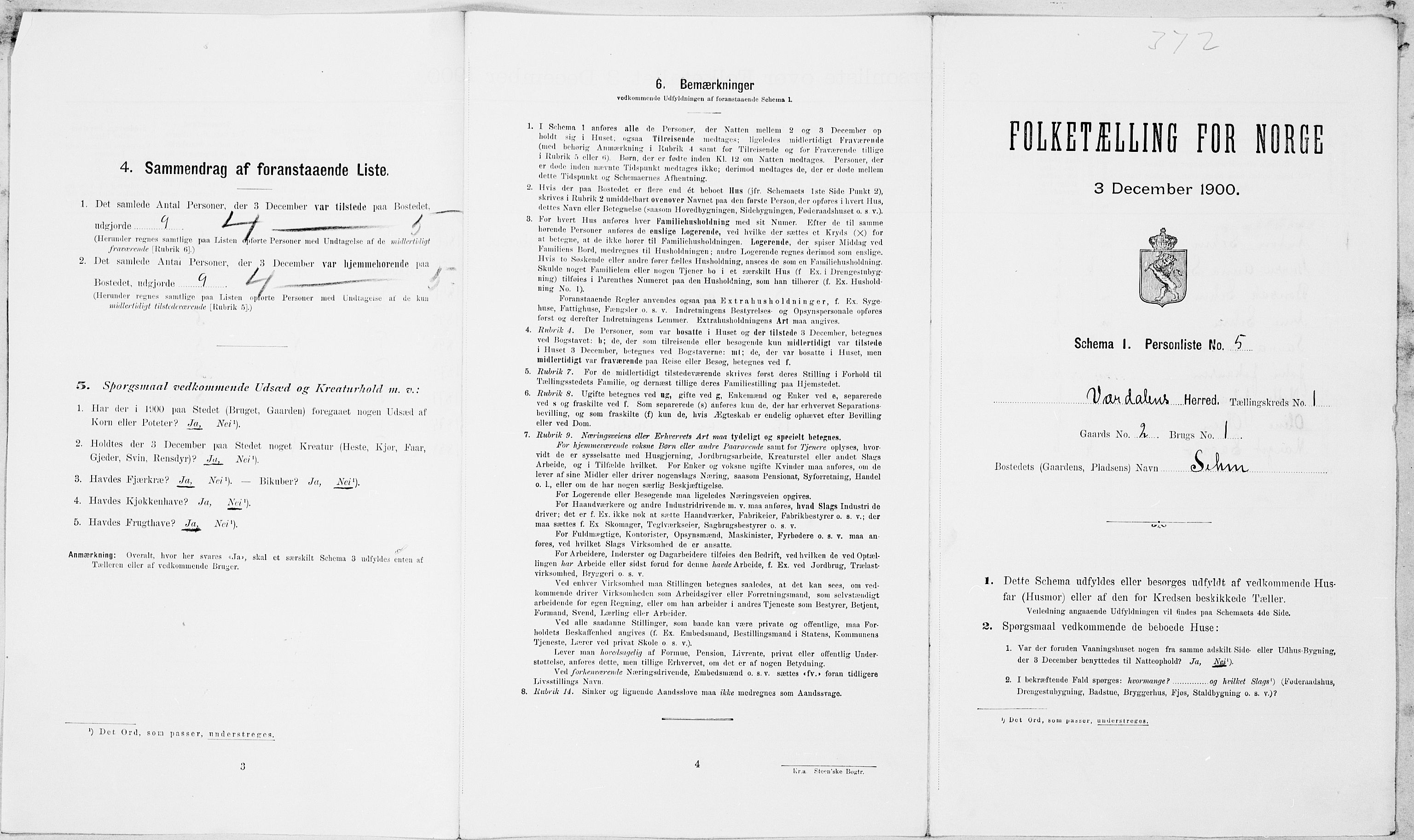SAT, Folketelling 1900 for 1721 Verdal herred, 1900, s. 157