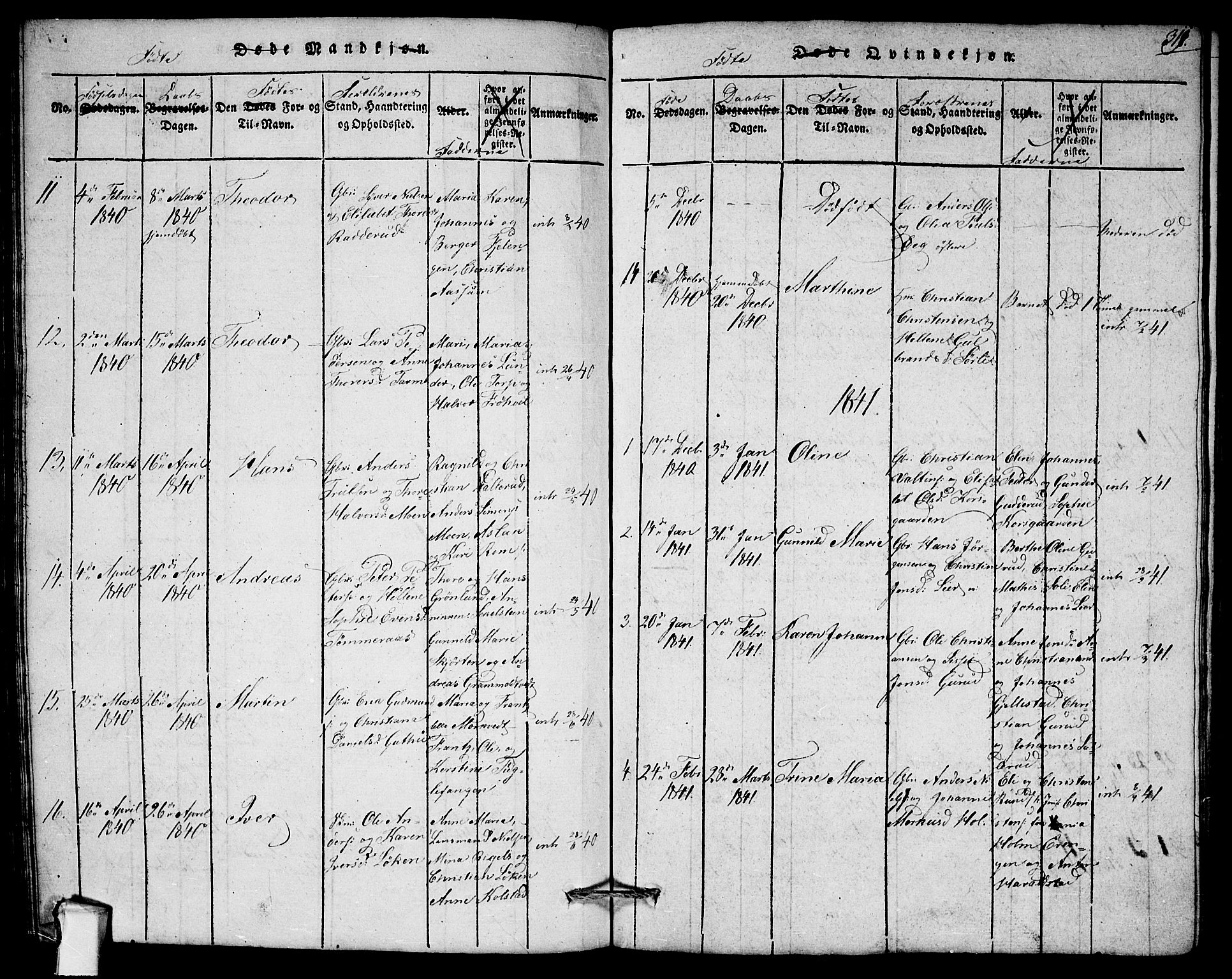 Askim prestekontor Kirkebøker, SAO/A-10900/G/Ga/L0001: Klokkerbok nr. 1, 1817-1846, s. 310-311