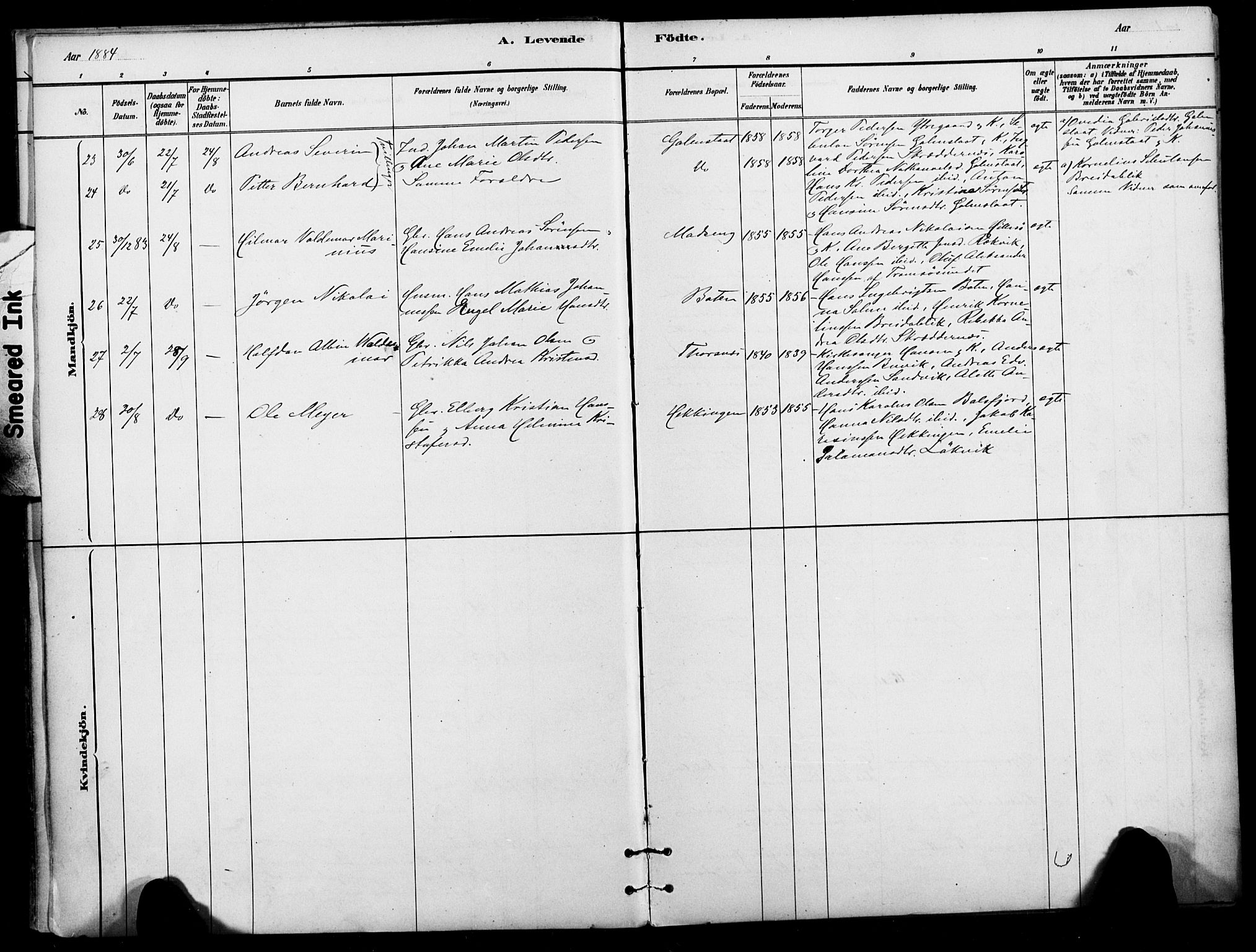 Lenvik sokneprestembete, AV/SATØ-S-1310/H/Ha/Haa/L0012kirke: Ministerialbok nr. 12, 1880-1895